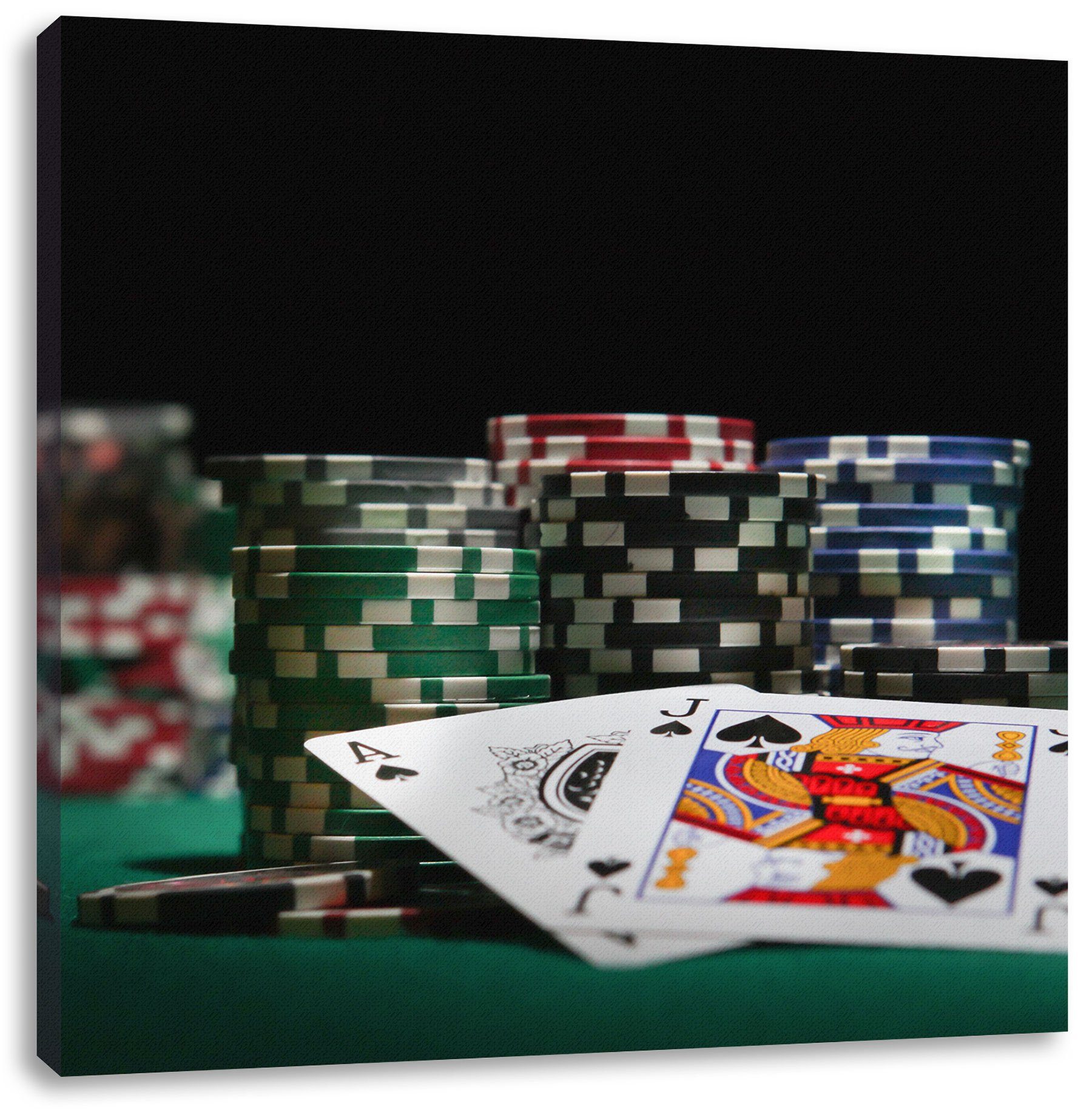 Pokertisch bespannt, Pokertisch fertig (1 St), Las Pixxprint Zackenaufhänger inkl. Vegas, Leinwandbild Vegas Leinwandbild Las