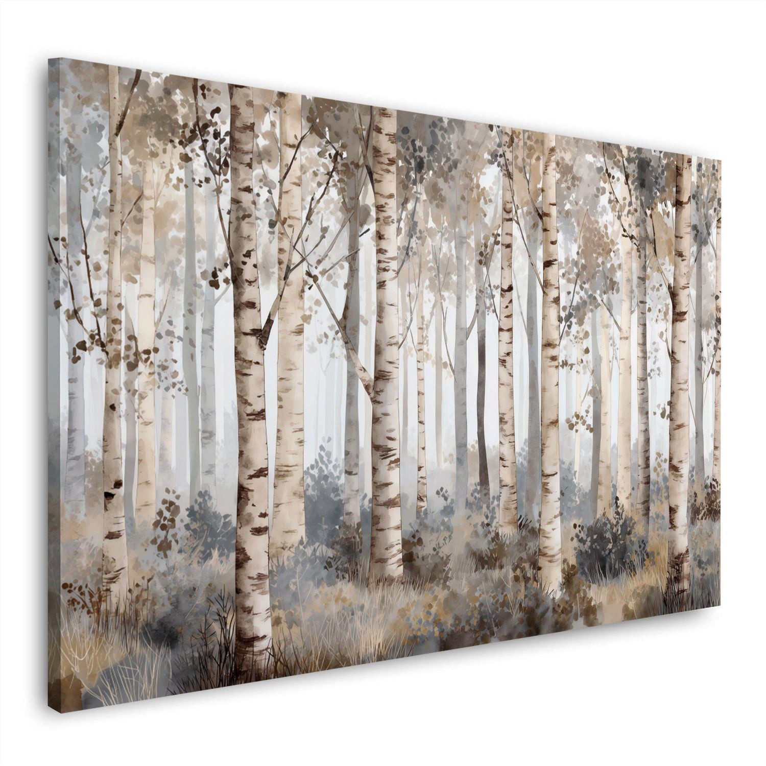 Artedinoi Leinwandbild Waldlandschaft Birken und helle Stämme Wandbild Leinwandbild Kunstdruc, Birkenwald, helle Stämme
