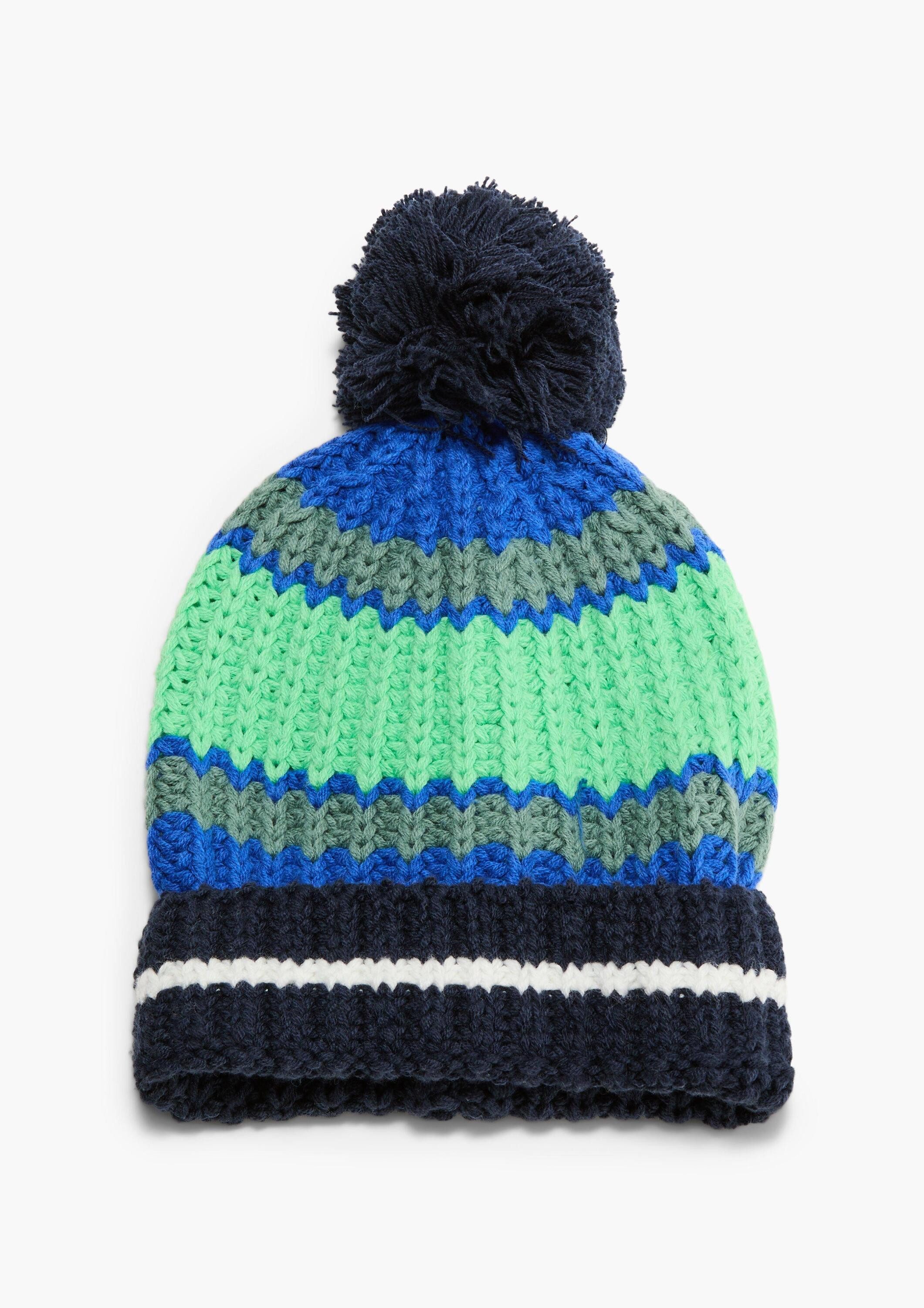 s.Oliver Strickmütze Mütze Strickmütze mit Pompom