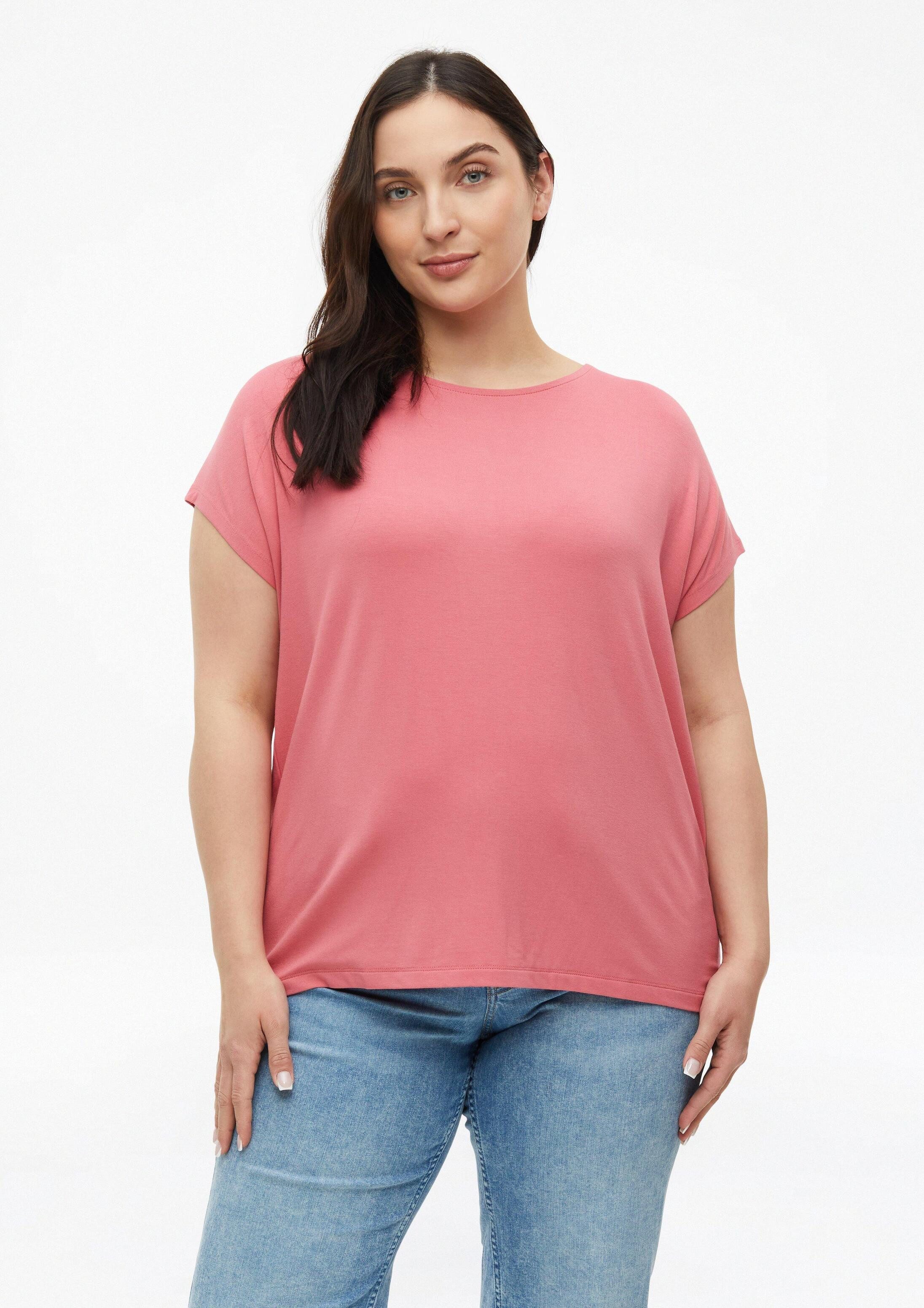 s.Oliver Kurzarmshirt T-Shirt Fließendes Jersey-Shirt mit überschnittenen Schultern