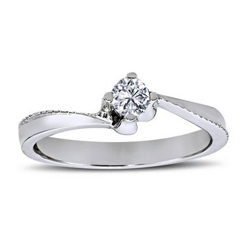 EinStein Diamant Verlobungsring 0,16 Carat Diamant Solitär Ring Verlobungsring Weißgold, Diamant