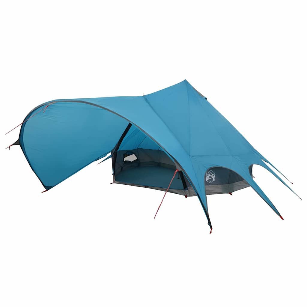 vidaXL Tipi-Zelt Teepee Zelt für 7 Personen Blau und Grau 600 x 600 x 347 cm, (1 tlg)
