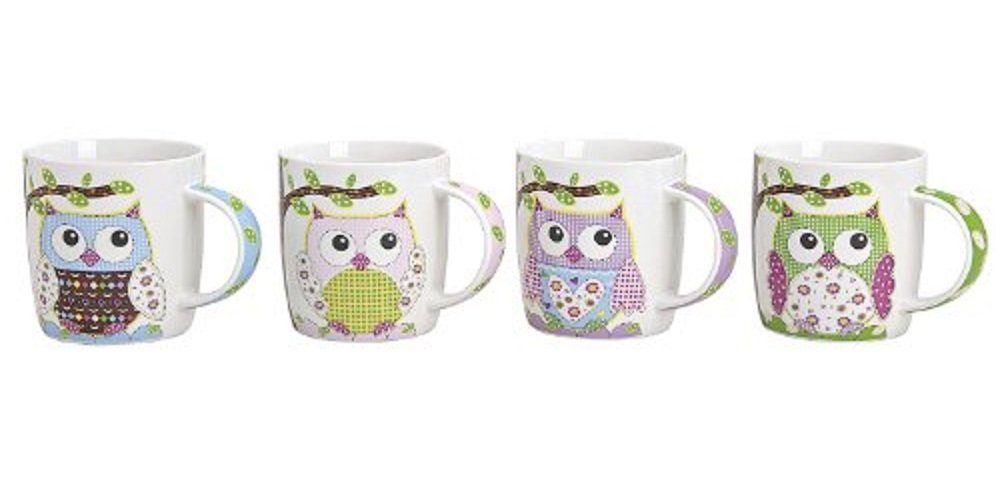Wurm Becher Becher Eule Porzellan 4 er Set