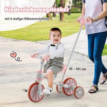 COSTWAY Dreirad 4 in 1 Laufrad, verstellbar, von 2-4 Jahren, bis 30kg