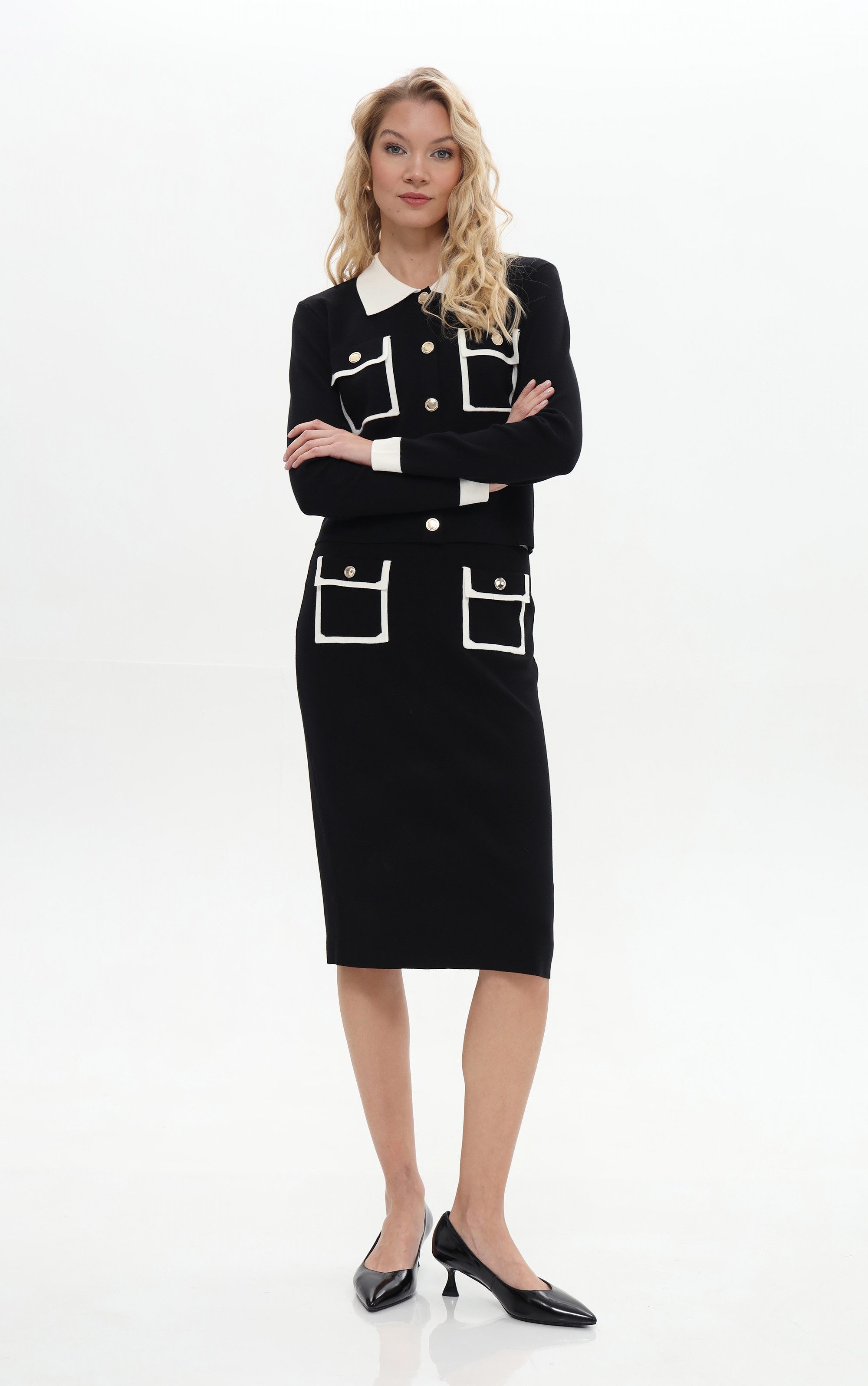 Passioni Cardigan mit Polokragen und Taschen (1-tlg) günstig online kaufen