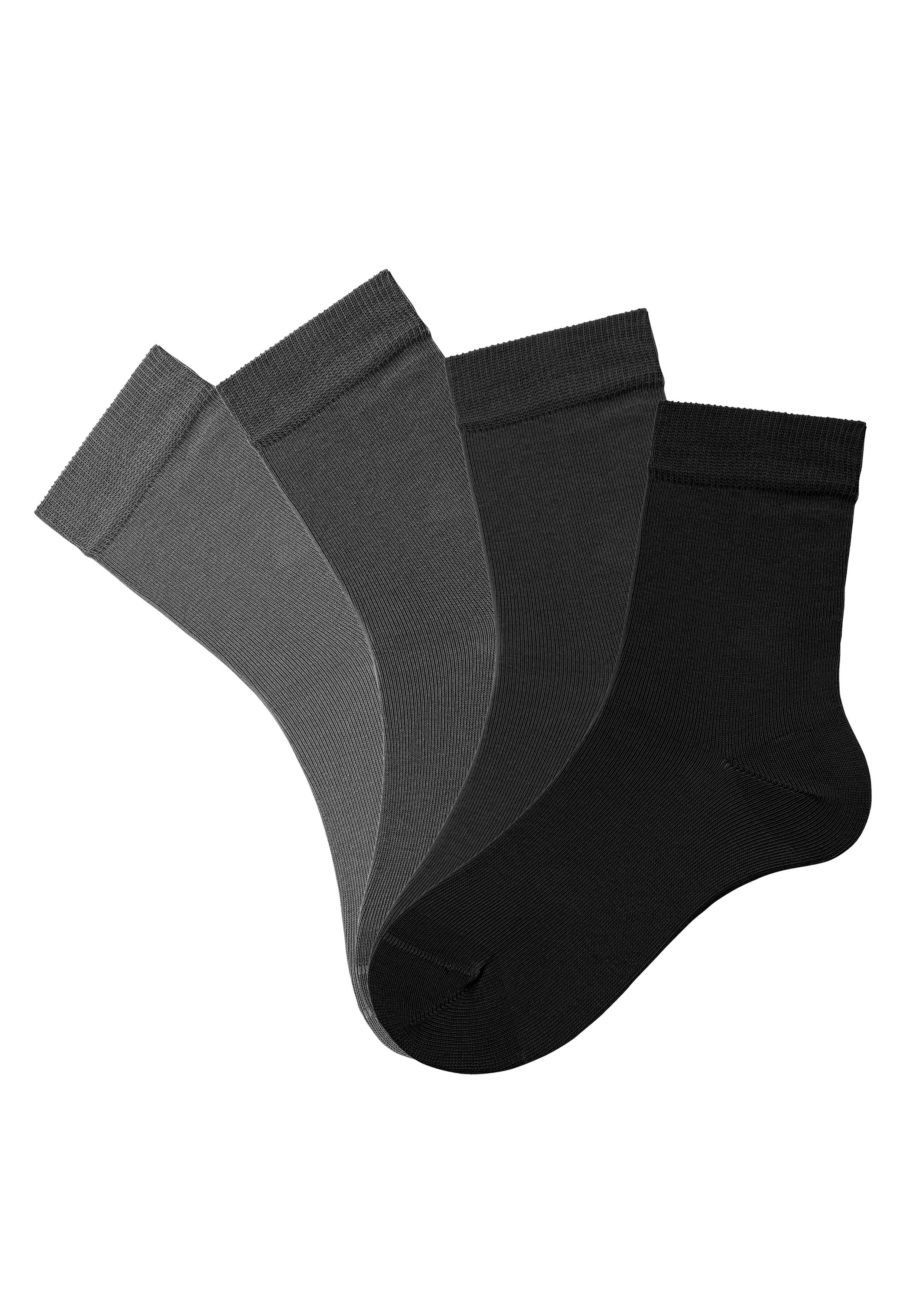 H.I.S Socken (Set, 4-Paar) 4x Farbzusammenstellungen in grau-schwarz unterschiedlichen