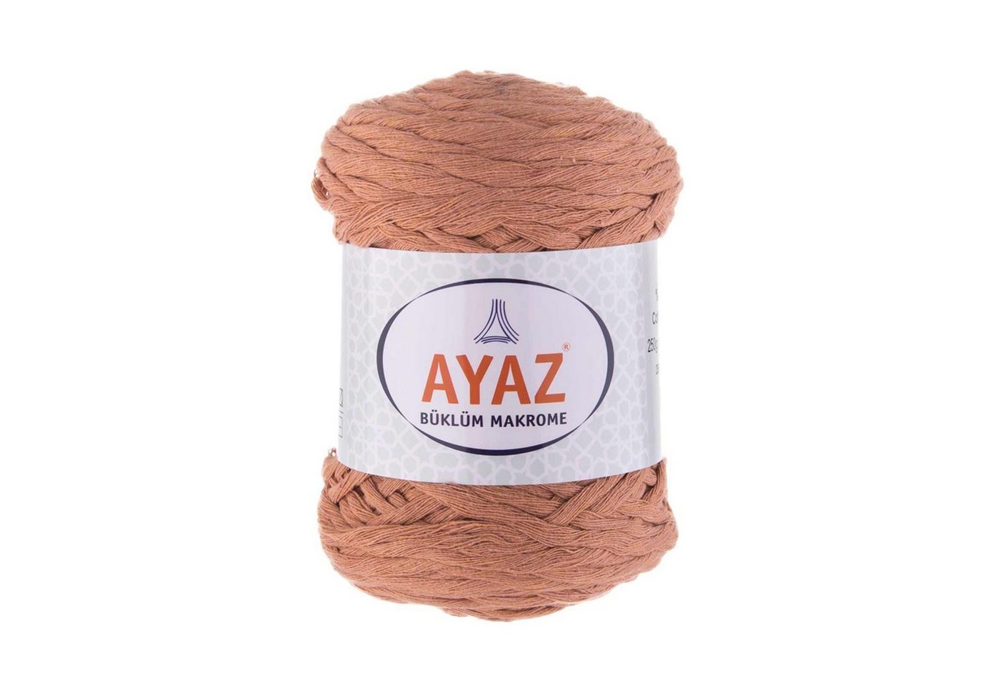 Thumbnail - AYAZ 4 x 250g Strickgarn Büklüm Makrome Häkelwolle, 1221 beigerot