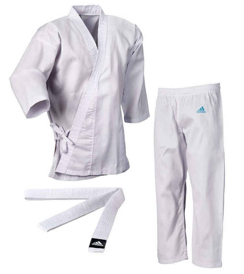 adidas Performance Karateanzug Basic weiß mit Jacke, Hose und Gürtel für Einsteiger