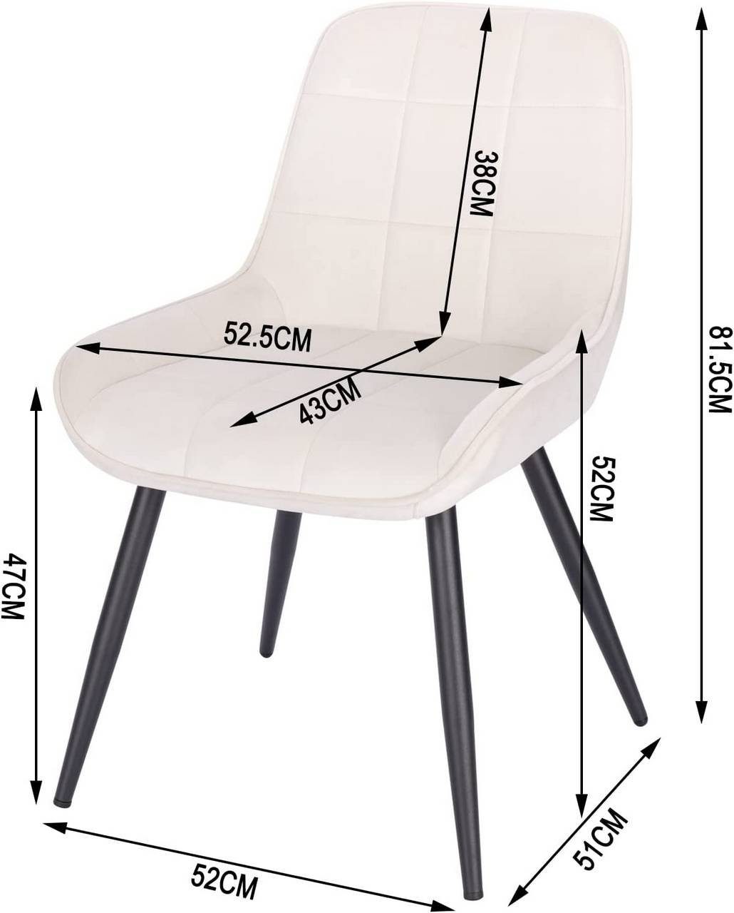 Woltu Esszimmerstuhl (6 St), Polsterstuhl Akzentstuhl mit Rückenlehne