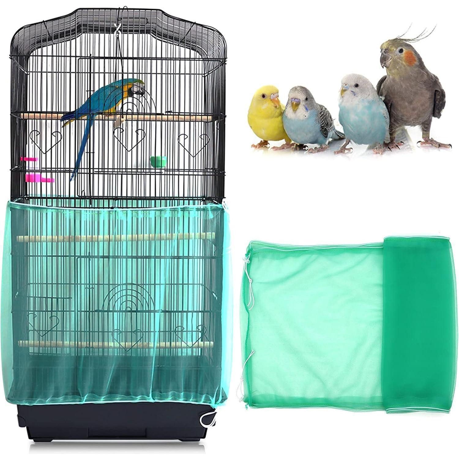 LuxusKollektion Vogelkäfig Universal Vogelkäfig Abdeckung Samenfänger Kordelzug Papageien Netz