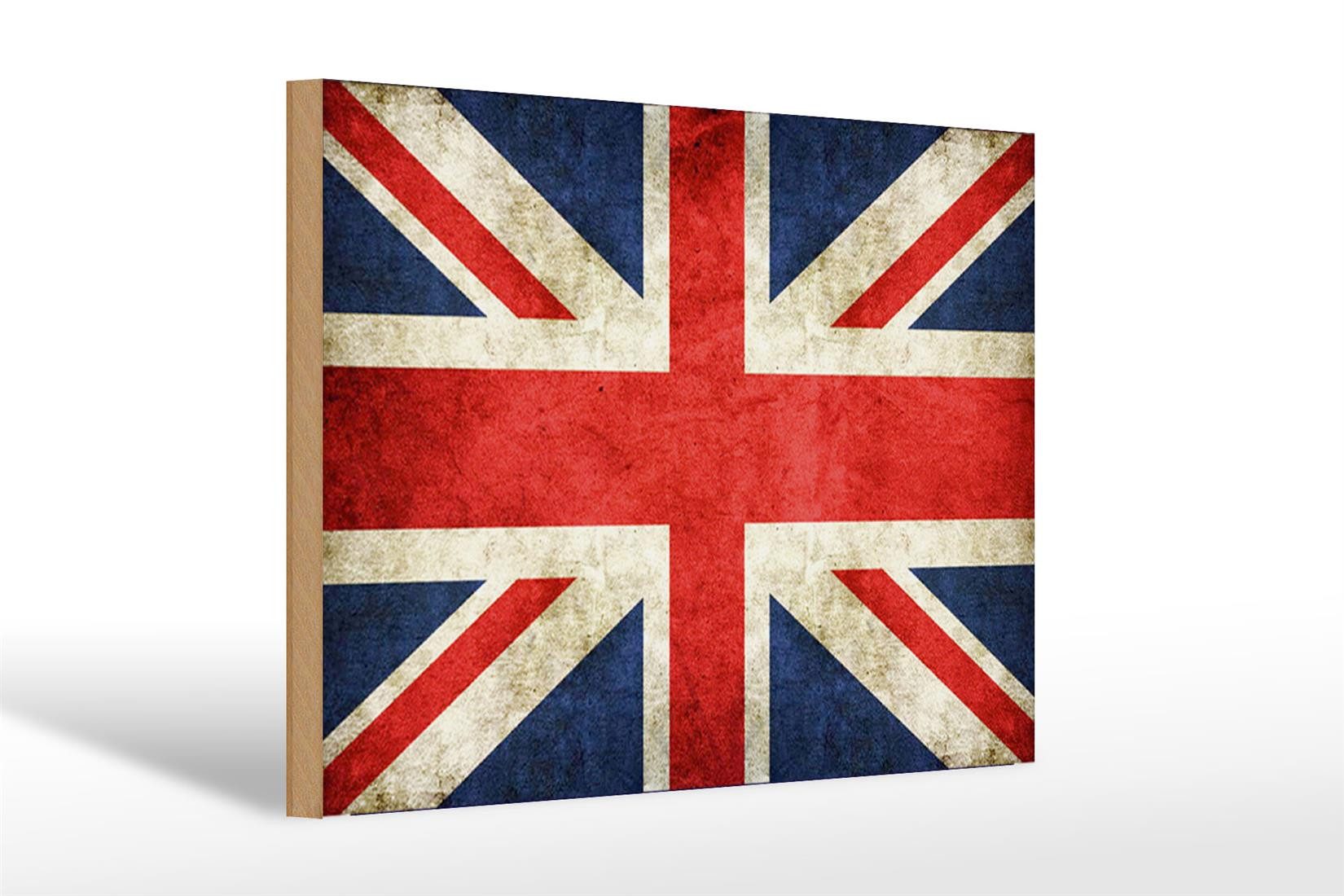 Femer GmbH Holzbild Flagge 30x20cm United Kingdom Wanddeko, Flaggen (1 St), Glatte Holzfaserplatte (MDF), vorn beschichtet