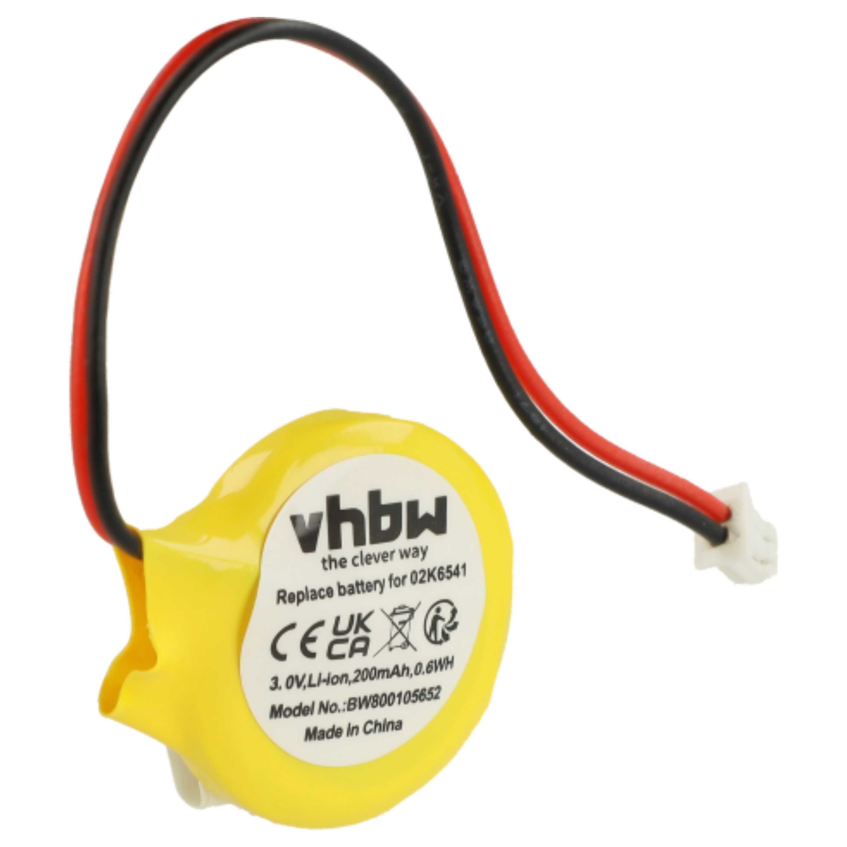 vhbw Batterie passend für Lenovo ThinkPad R40, T21, R50, R40e, R60, R52, Akku Batterie Li-Ion 200 mAh (3 V, 1 St), Leistungsfähige Ersatz-Batterie für PC, Laptop, Barcodescanner, Nicht