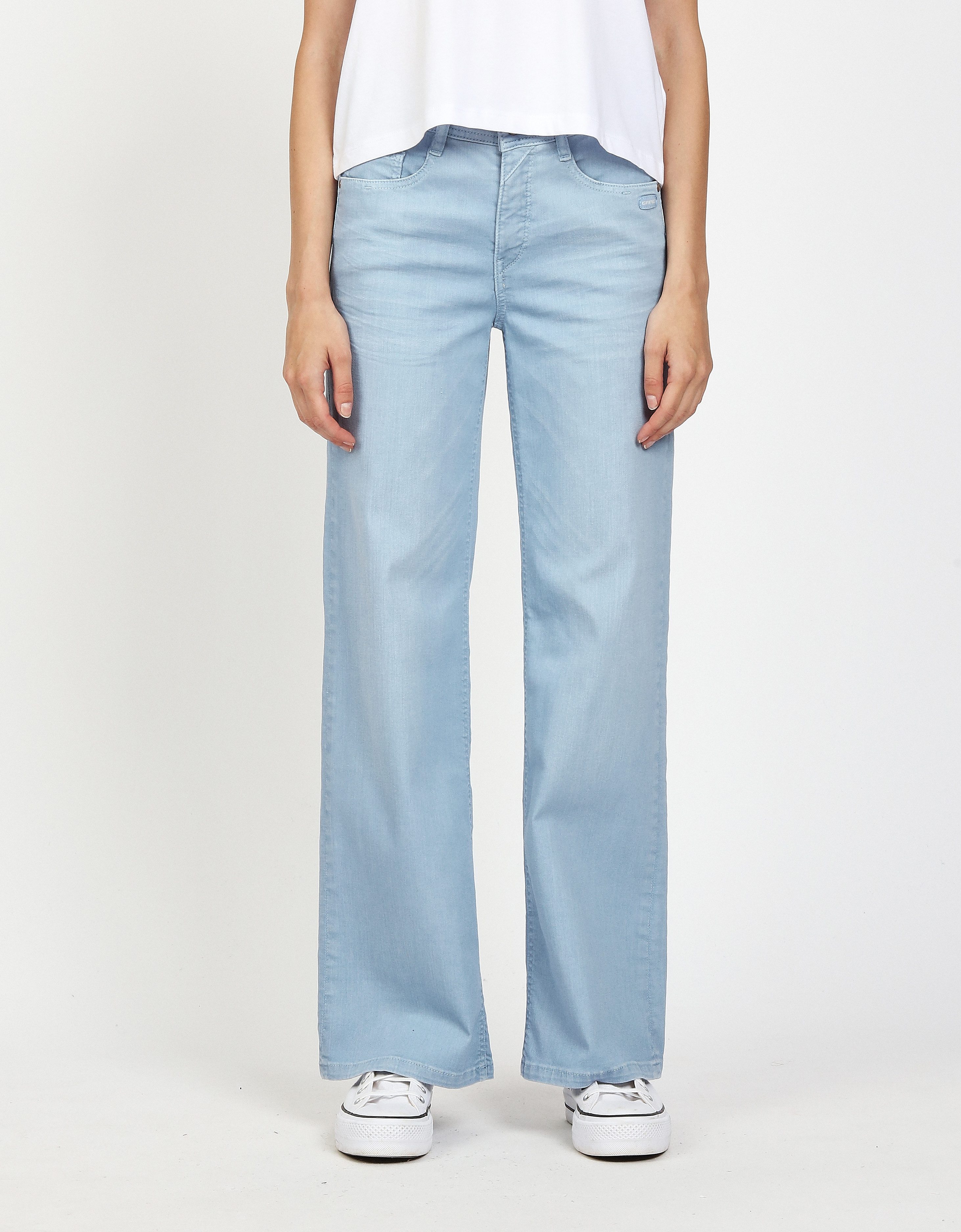 GANG Weite Jeans 94AMELIE WIDE mit geradem Beinverlauf, weicher Denim