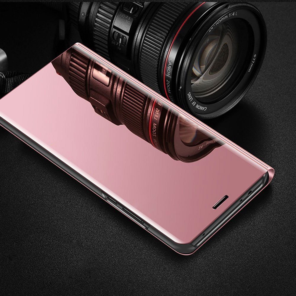 FITSU Handyhülle Spiegel Hülle für Samsung Galaxy M31 Handytasche, Schlanke Klapphülle, elegantes Flipcase, Handyhülle mit Standfunktion
