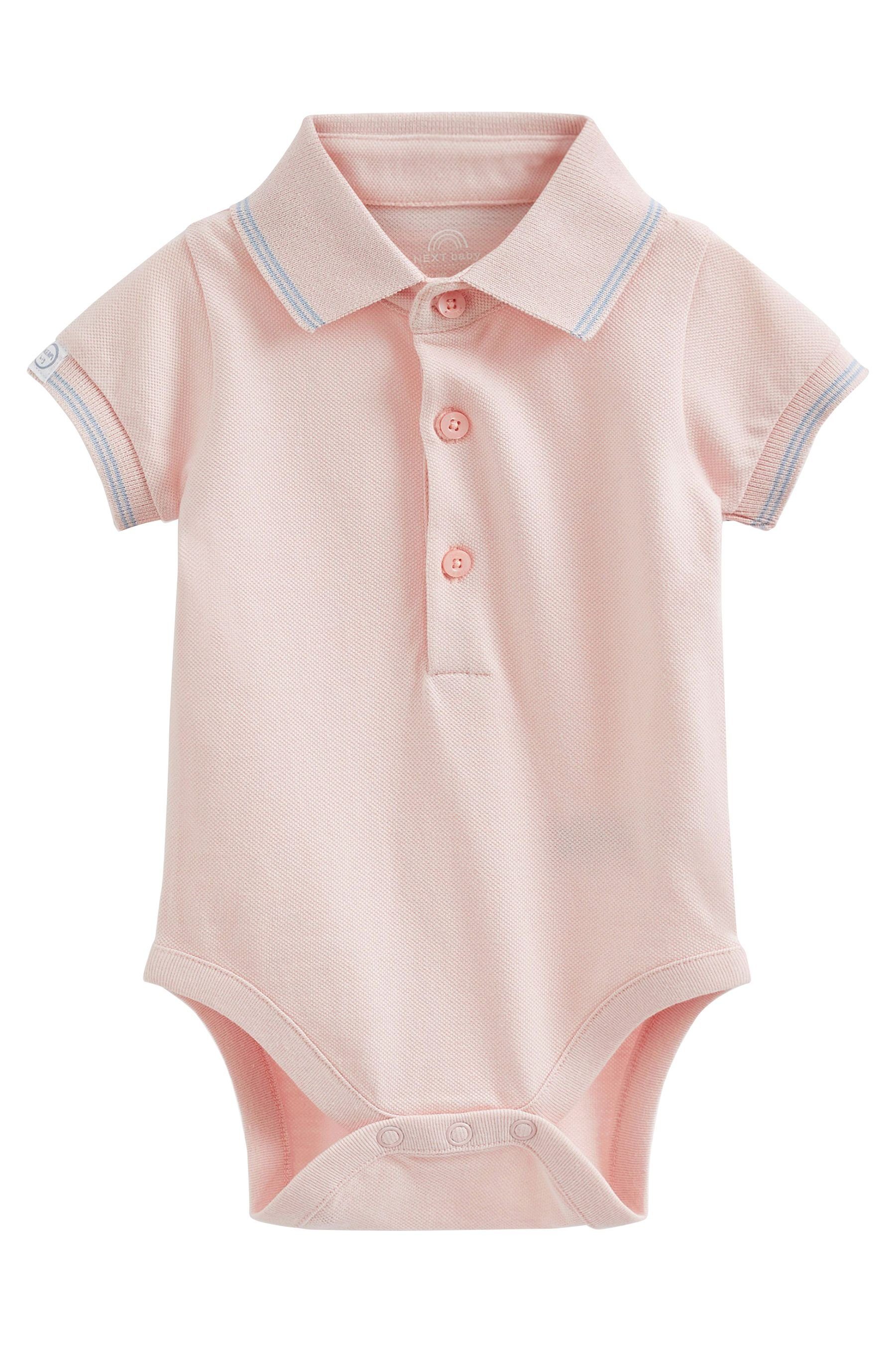 Next Shirtbody Body mit Piqué-Poloshirt für Babys (1-tlg) Pink