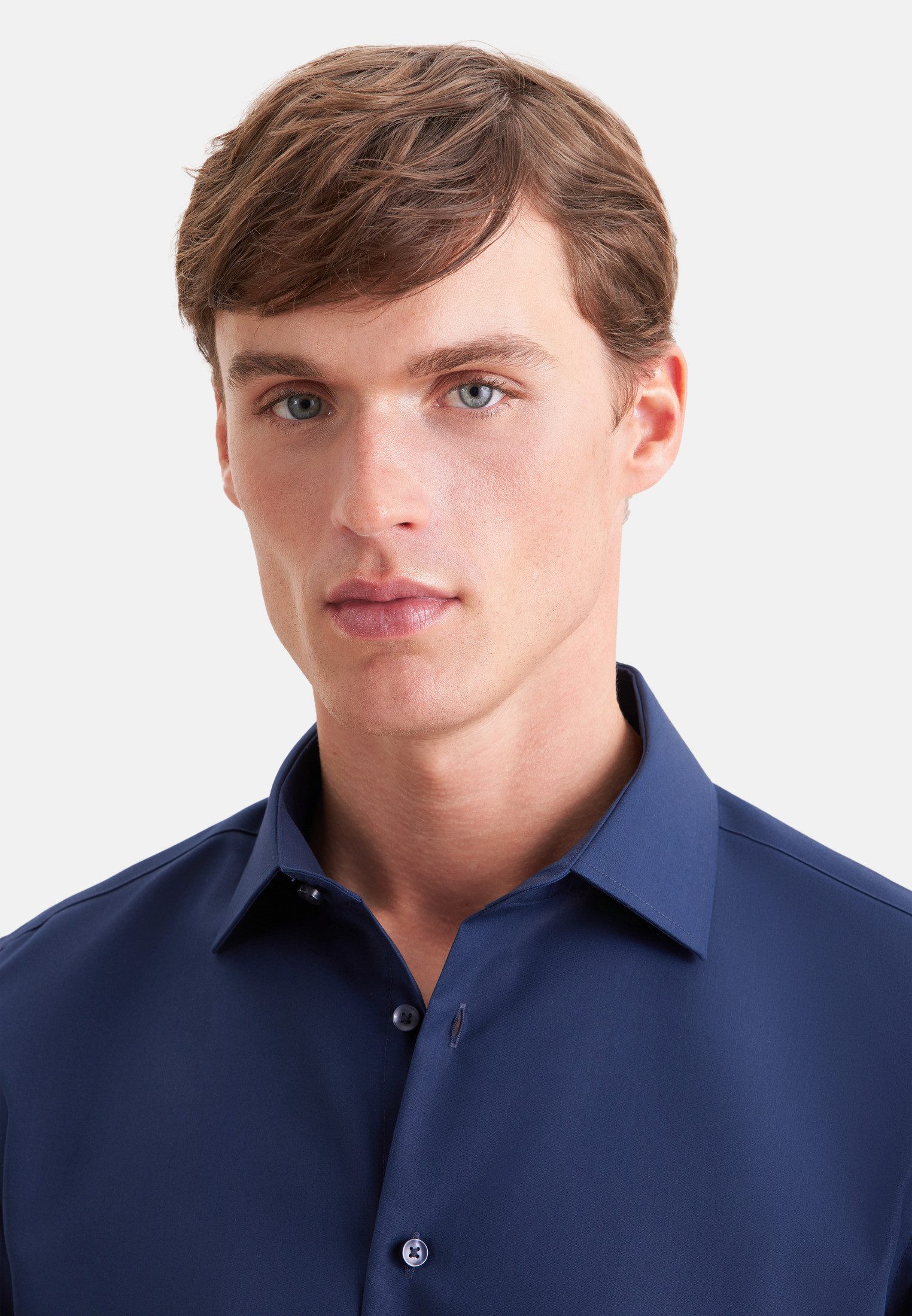 seidensticker Businesshemd Schwarze Rose Slim 1/1 Kentkragen Uni