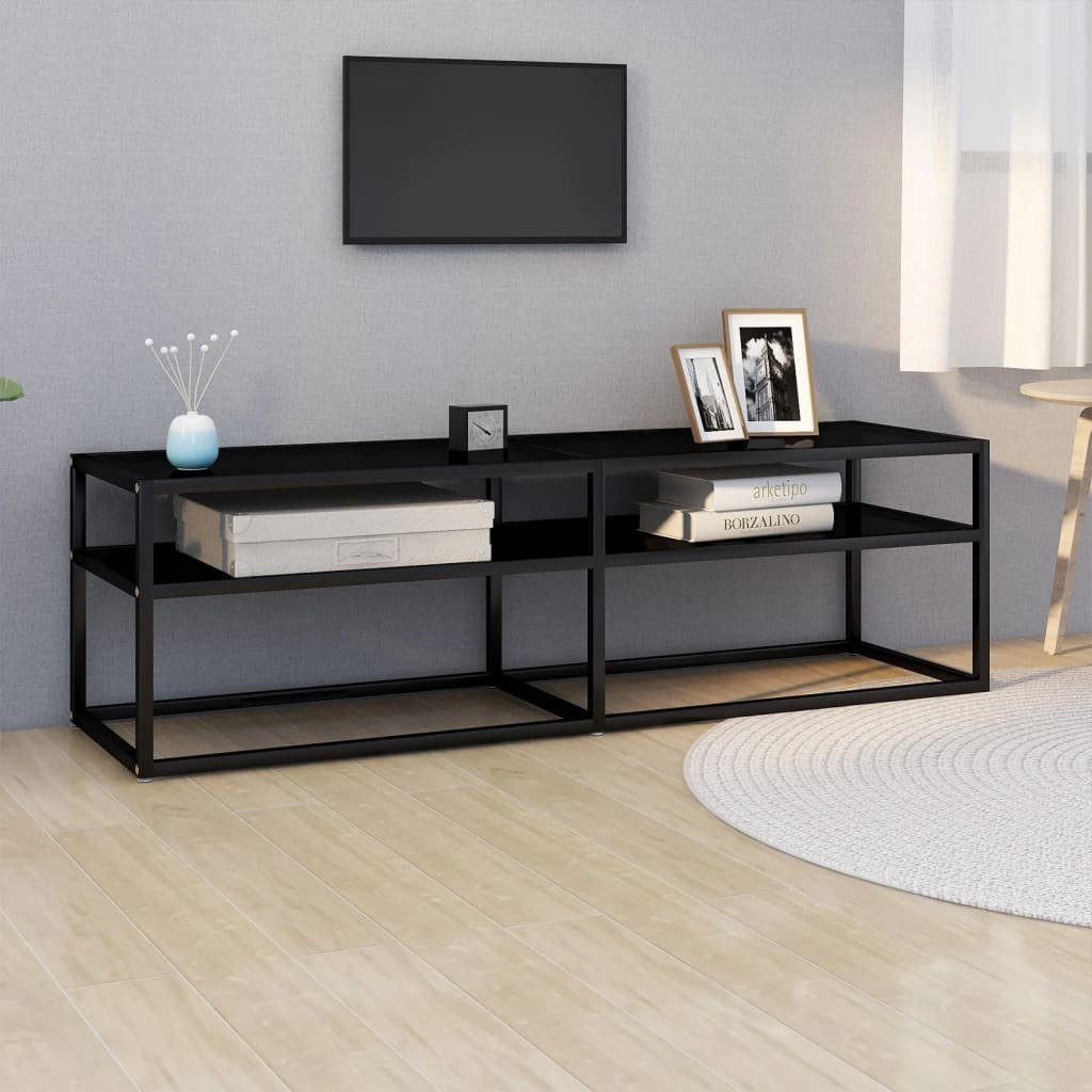 furnicato TV-Schrank Schwarz 140x40x40,5 cm Hartglas | TV-Schränke