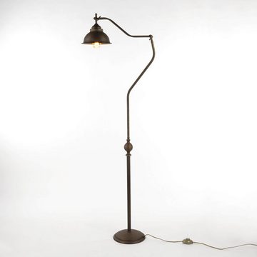 Licht-Erlebnisse Stehlampe OSLO, ohne Leuchtmittel, Standleuchte Antik Messing Bronze Handarbeit E27 Vintage Wohnzimmer