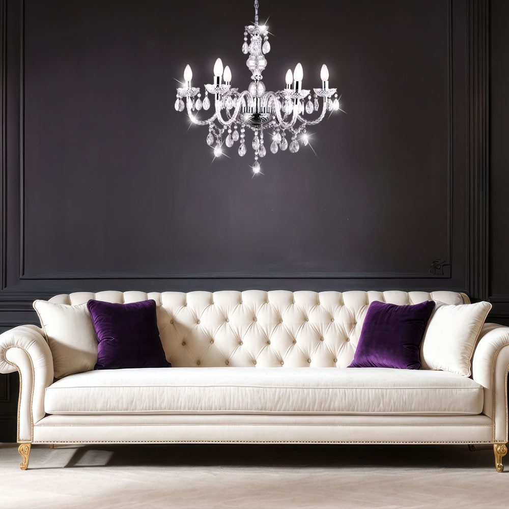 GLOBO LIGHTING Kronleuchter, Leuchtmittel nicht inklusive, Hänge Leuchte Kronleuchter Kristall Luster Decken Lampe Schlaf Zimmer