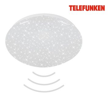 Telefunken LED Deckenleuchte 601706TF, LED fest verbaut, Neutralweiß, Deckenleuchte Sensor Sternenhimmel 12W 1200lm 4000K Ø 27,7cm