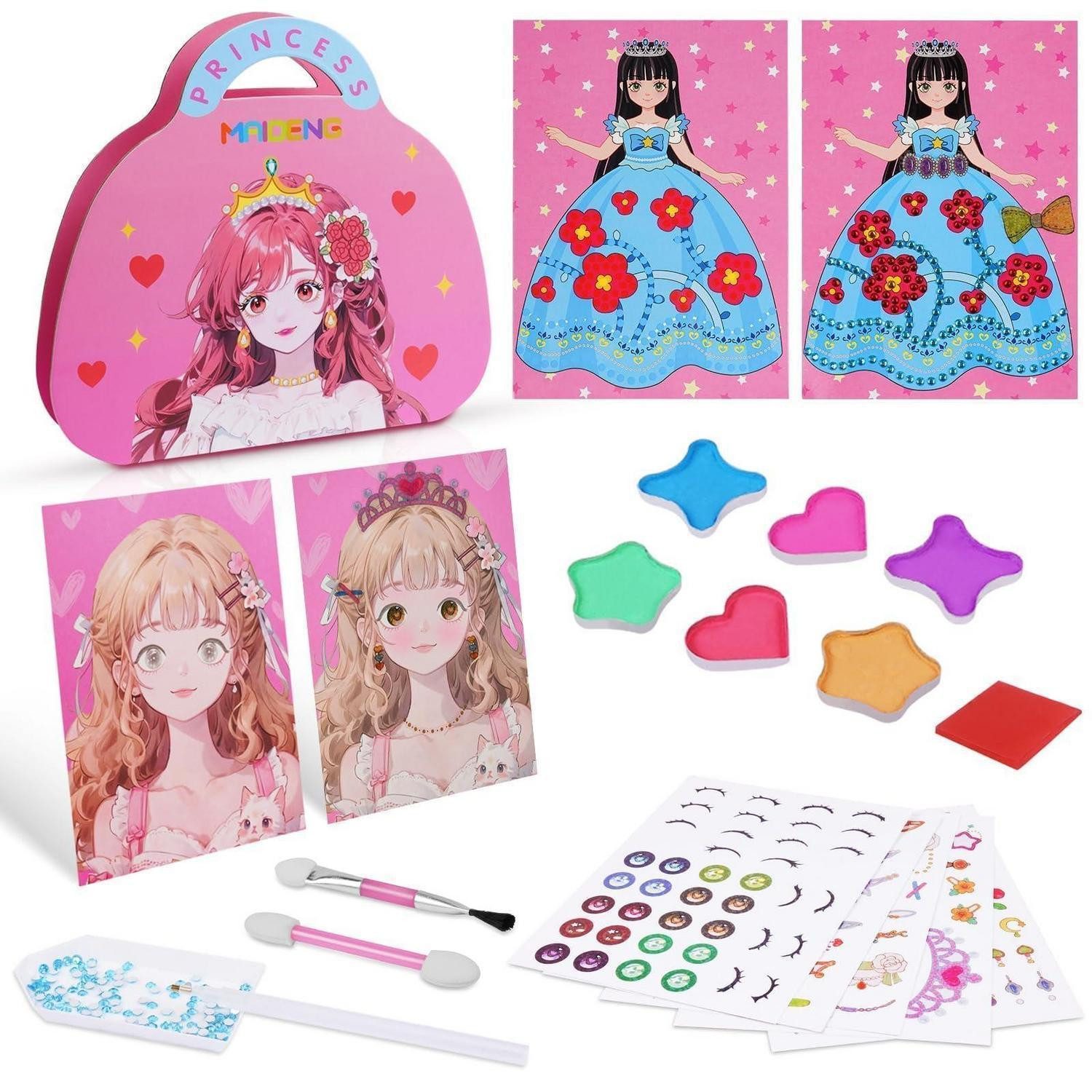 LuxusKollektion Kreativset Anziehspielset Prinzessin Schminkpapier 8 Teile rosa