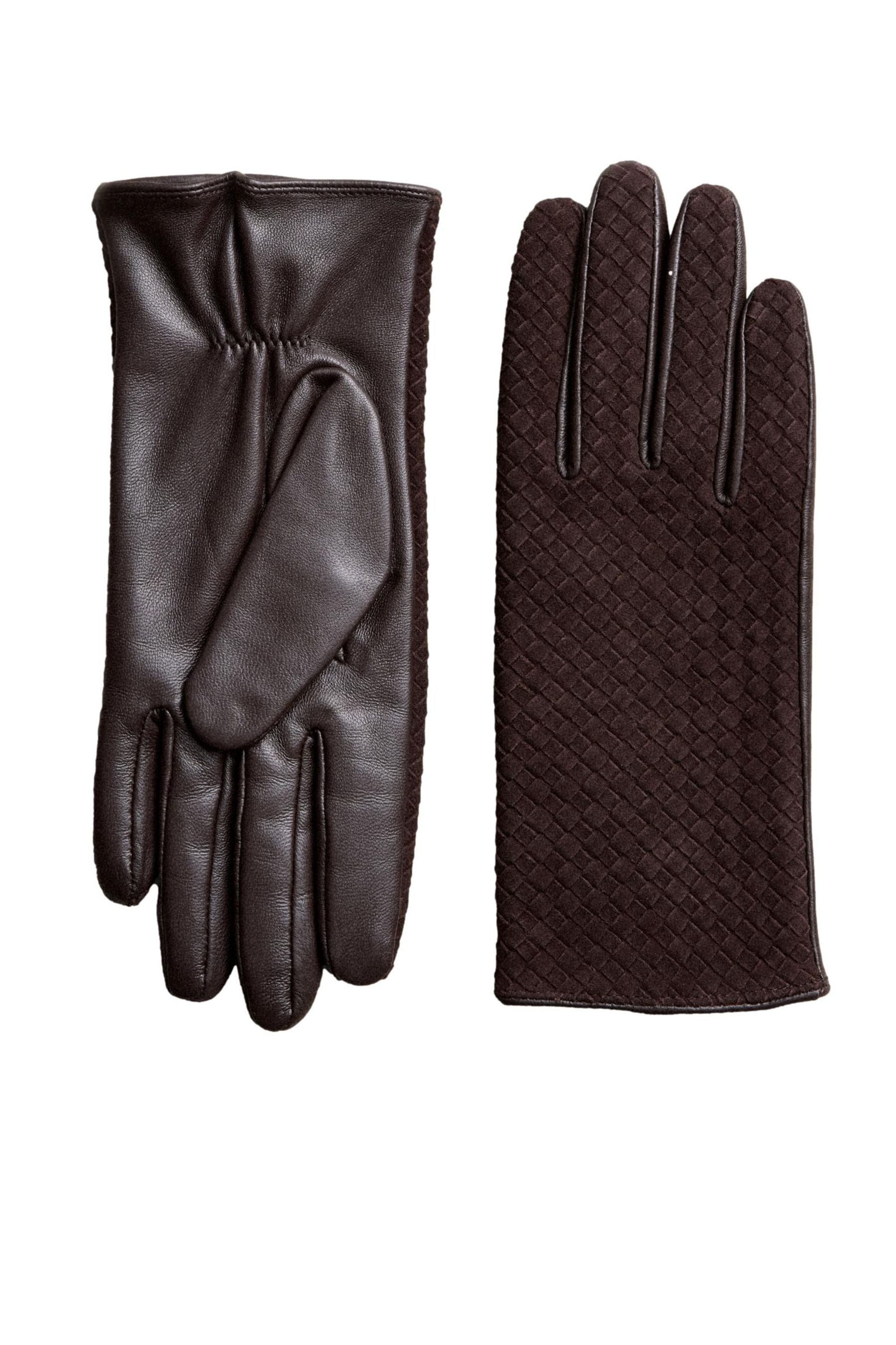 Next Lederhandschuhe Gewebte Handschuhe aus Veloursleder (1-St)