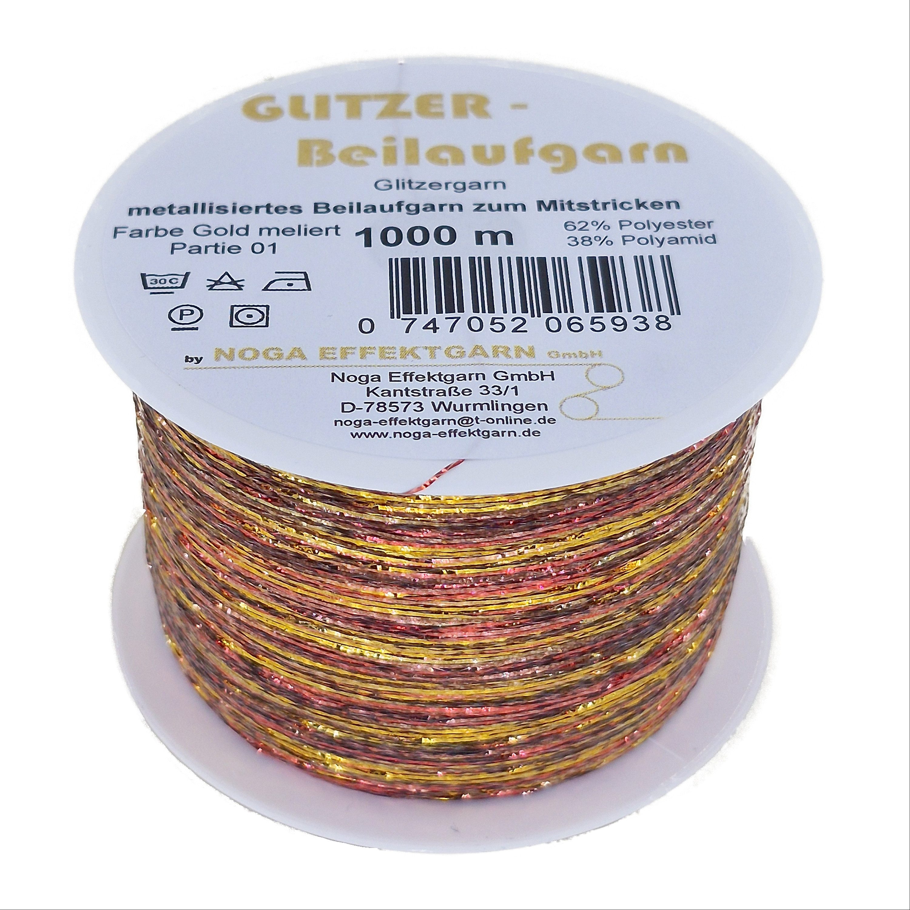 NOGA EFFEKTGARN GmbH Glitzer Beilaufgarn auf 1000 Meter Spule Effektgarn