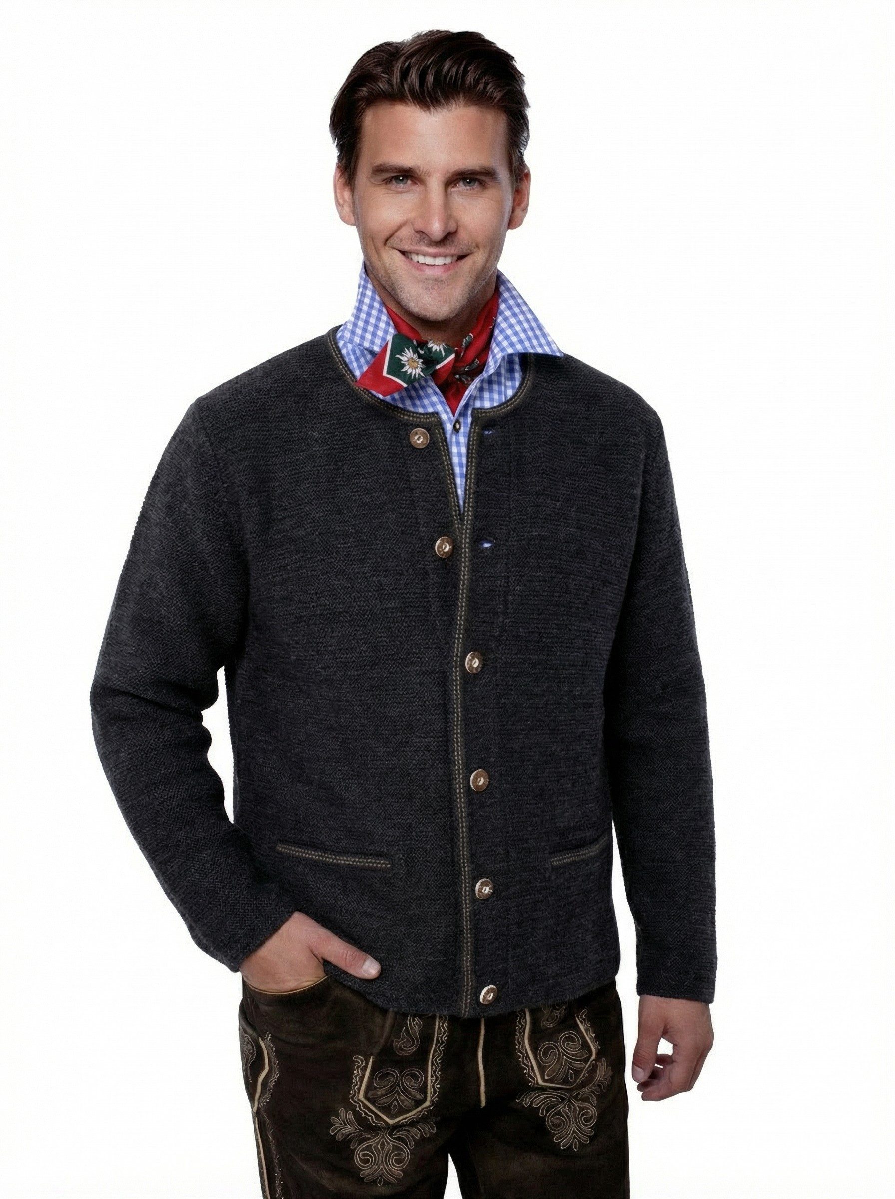 Moschen-Bayern Trachtenstrickjacke Trachtenjacke Herren Trachtenstrickjacke günstig online kaufen