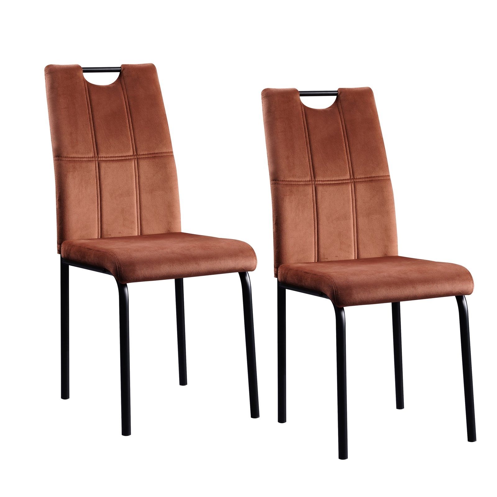 HTI-Living Esszimmerstuhl Stuhl Denton Velvet Braun (Set, 2 St), Esszimmerstuhl Samt