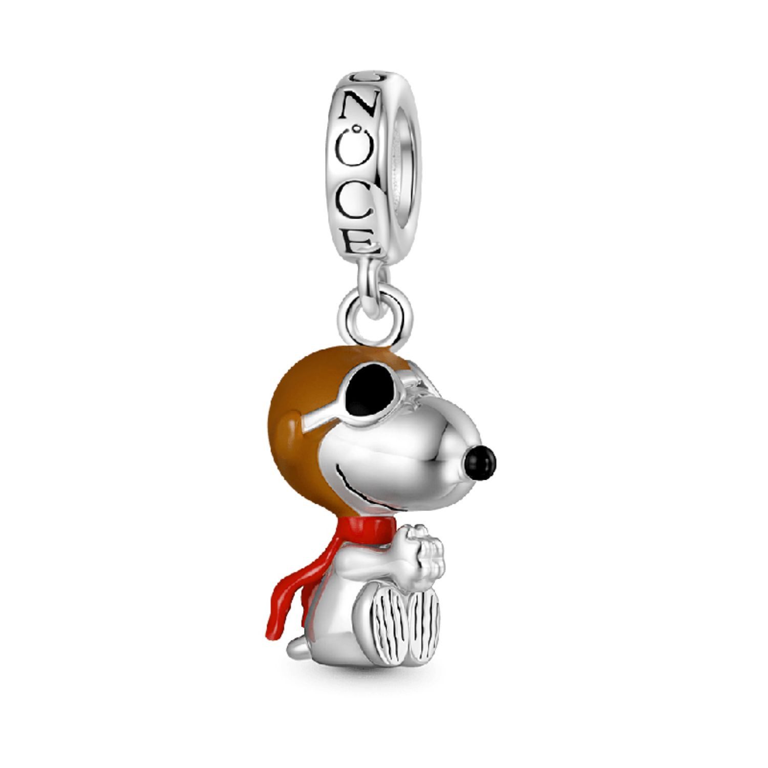 Gnoce Bead Gnoce Charm Fliegerass Snoopy JMC025 Silber