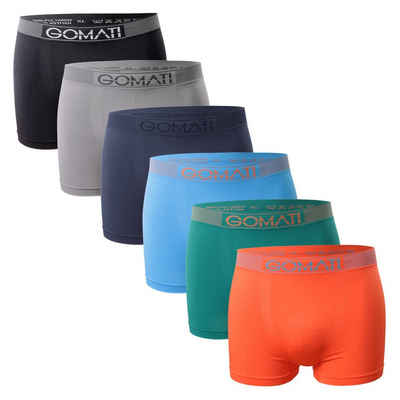 Gomati Boxershorts Herren Seamless Pants (6er Pack) Microfaser-Elasthan Boxershorts