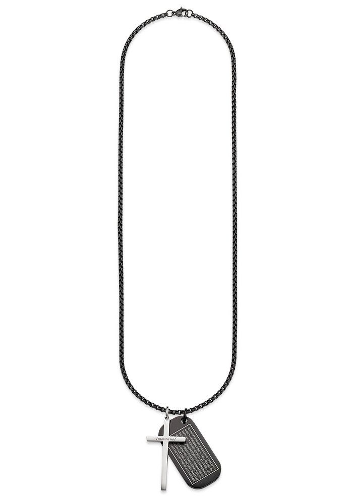 Bruno Banani Kette mit Anhänger Schmuck Geschenk Halskette Kreuz Vater Unser Venezianerkette