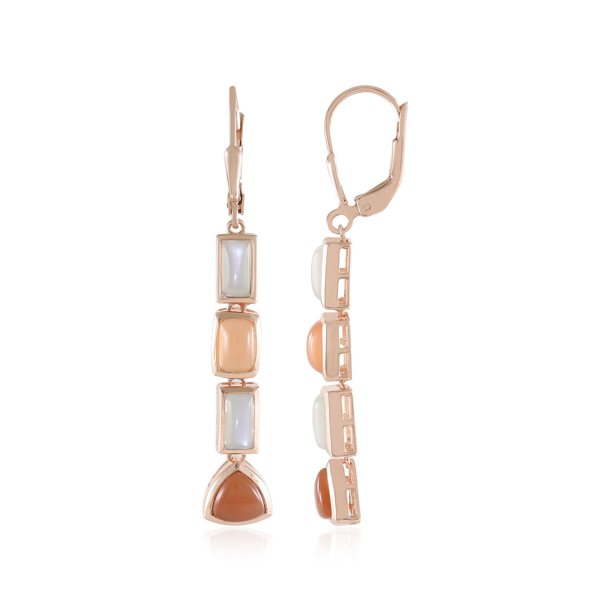 Ohrring-Set Cavill 5,67 ct Mondstein Ohrringe 925 Silber Rosévergoldet 48 mm
