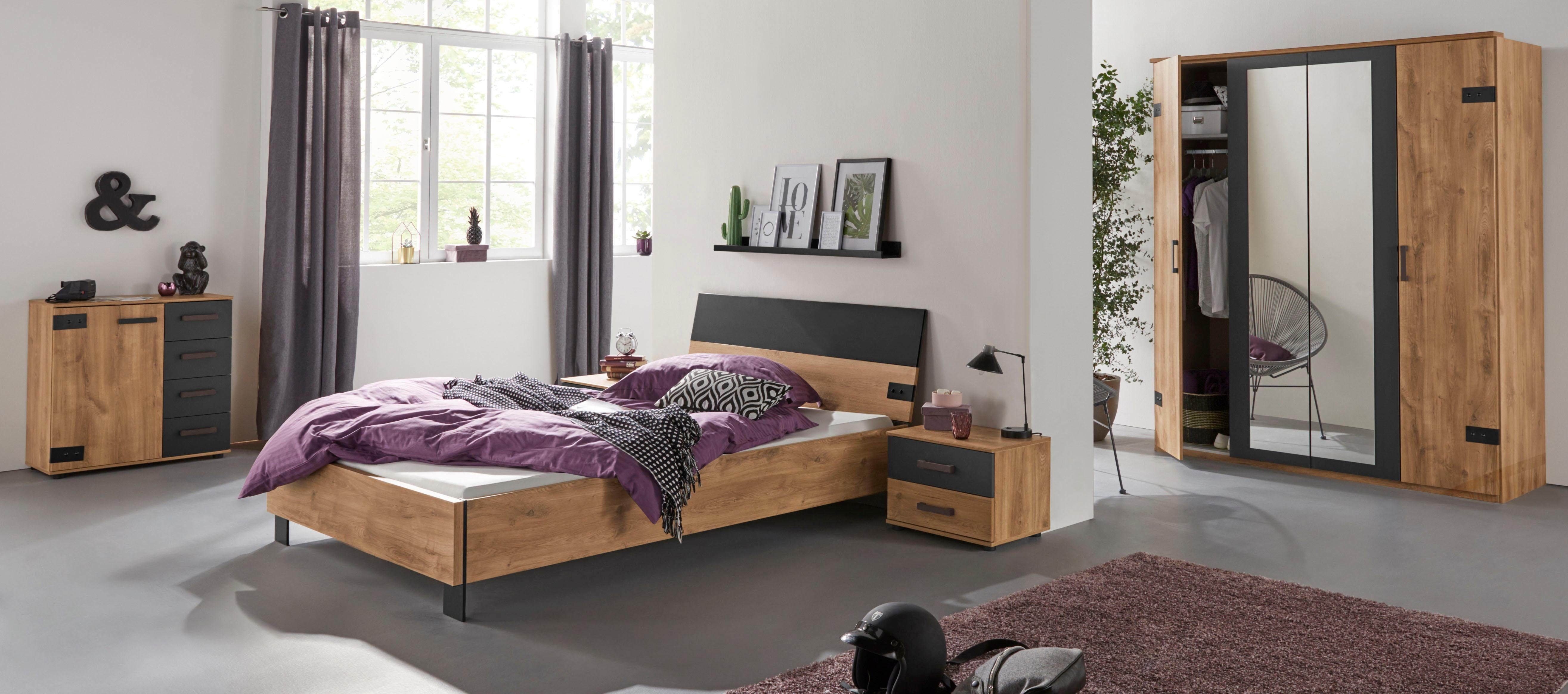 Wimex Futonbett Malmö, Bett Made in Germany, im beliebten Industrial look, 3 Breiten zur Auswahl