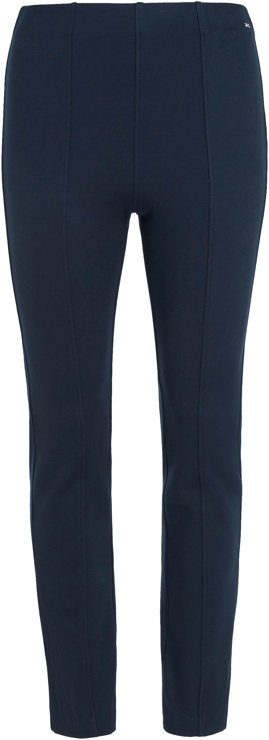 Tommy Hilfiger Curve Strickhose CRV ELEVATED SLIM KNITTED PANT mit Logoprägung