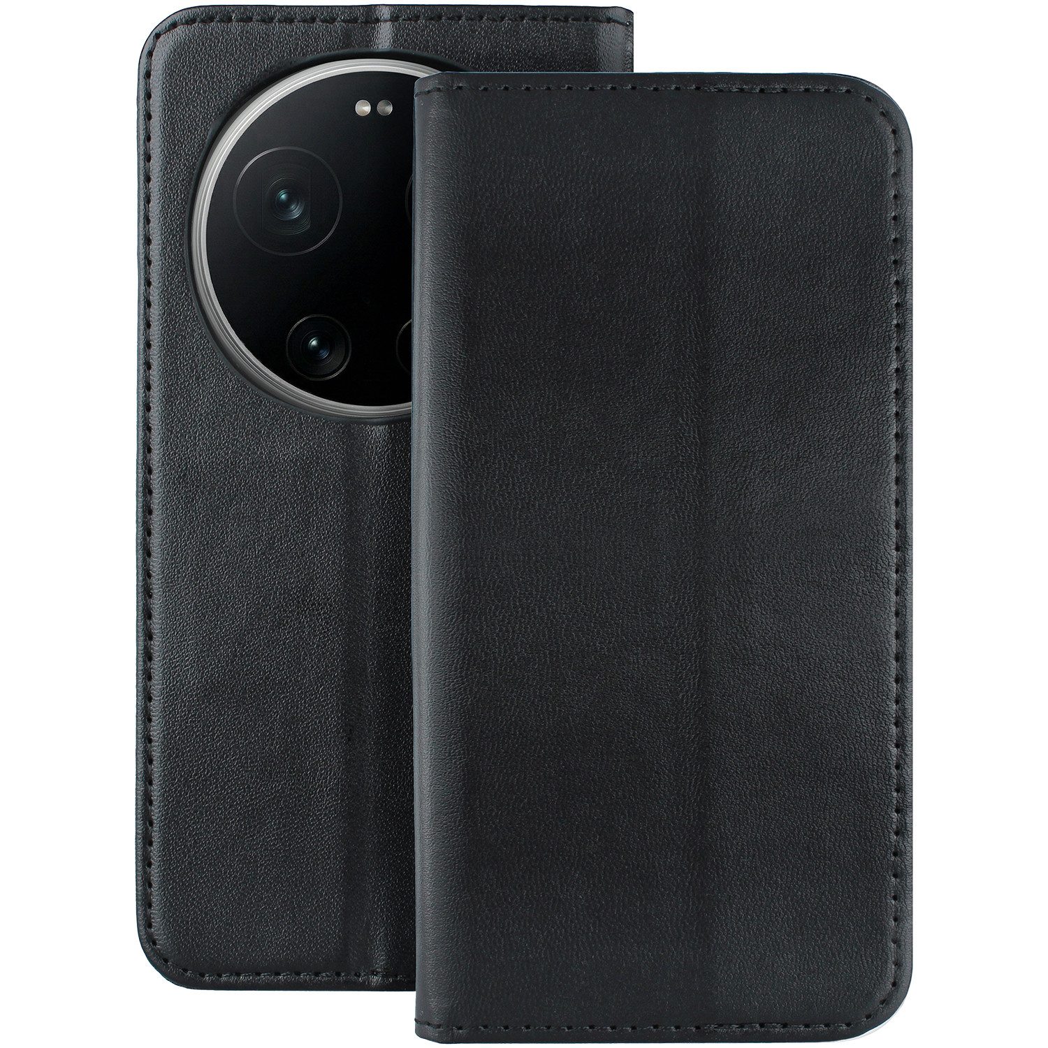 COFI 1453 Handyhülle Smart Magnetic für Xiaomi 17 Ultra schwarz Handyhülle mit Kartenfach 6,9, Standfunktion erleichtert Videos und Anrufe im Querformat