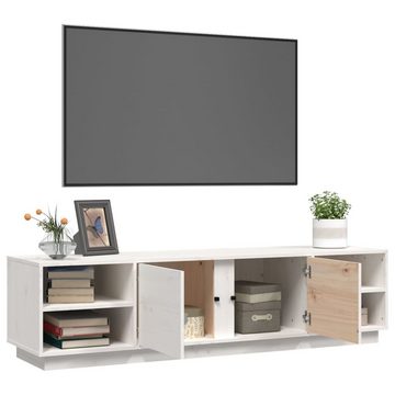 furnicato TV-Schrank Weiß 156x40x40 cm Massivholz Kiefer