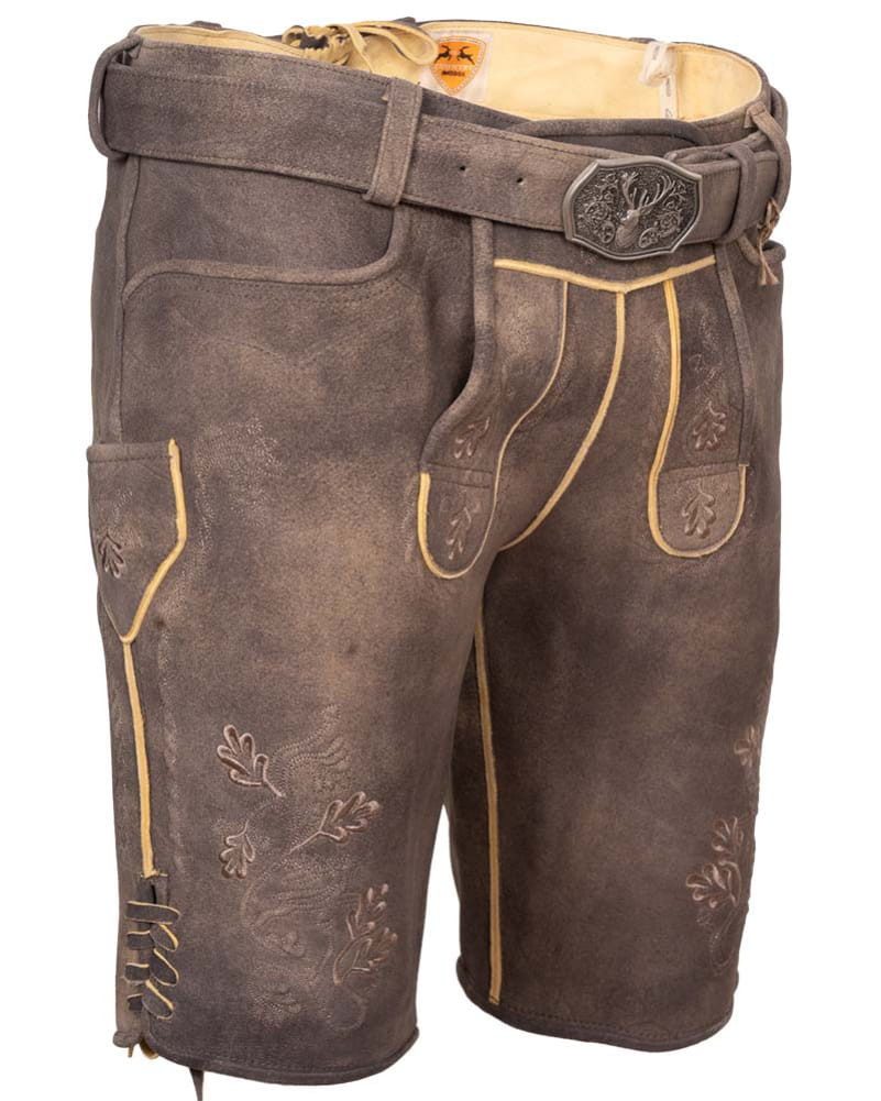 Maddox Lederhose Lederhose Urdorf Hirschleder grau