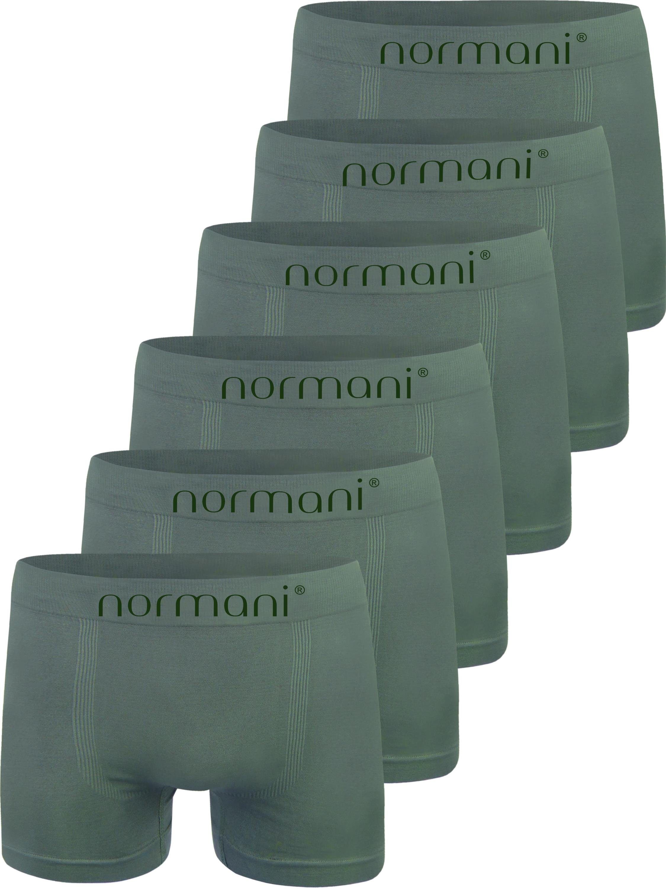 normani Retro Boxer 12 Stück Mikrofaser-Boxershorts für Herren Männer Retropants Unterhosen aus schnell trocknendem Material Oliv
