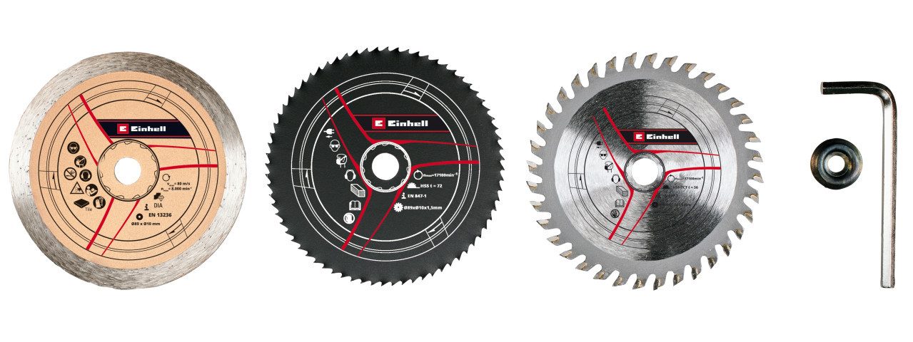 Einhell Sägeblatt Einhell Zubehör-Set für Mini-Kreissäge 5-teilig
