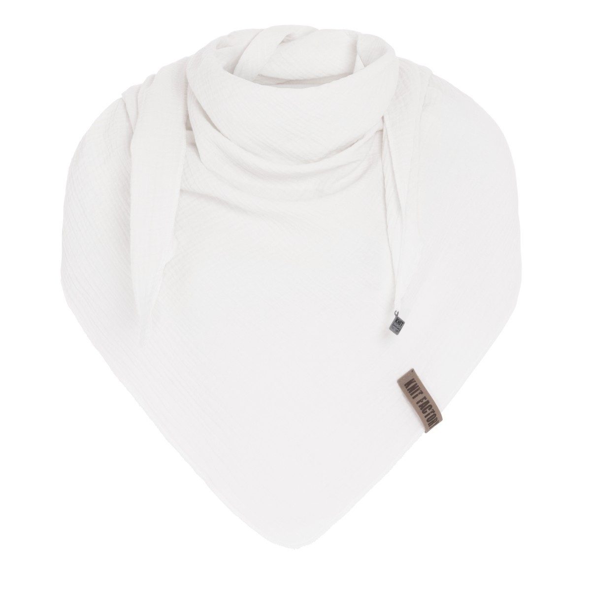 Knit Factory Strickschal Liv Dreieckstuch Woolwhite Weiß 190x85 cm, (1-St), Modell Liv, für Frühjahr, Sommer