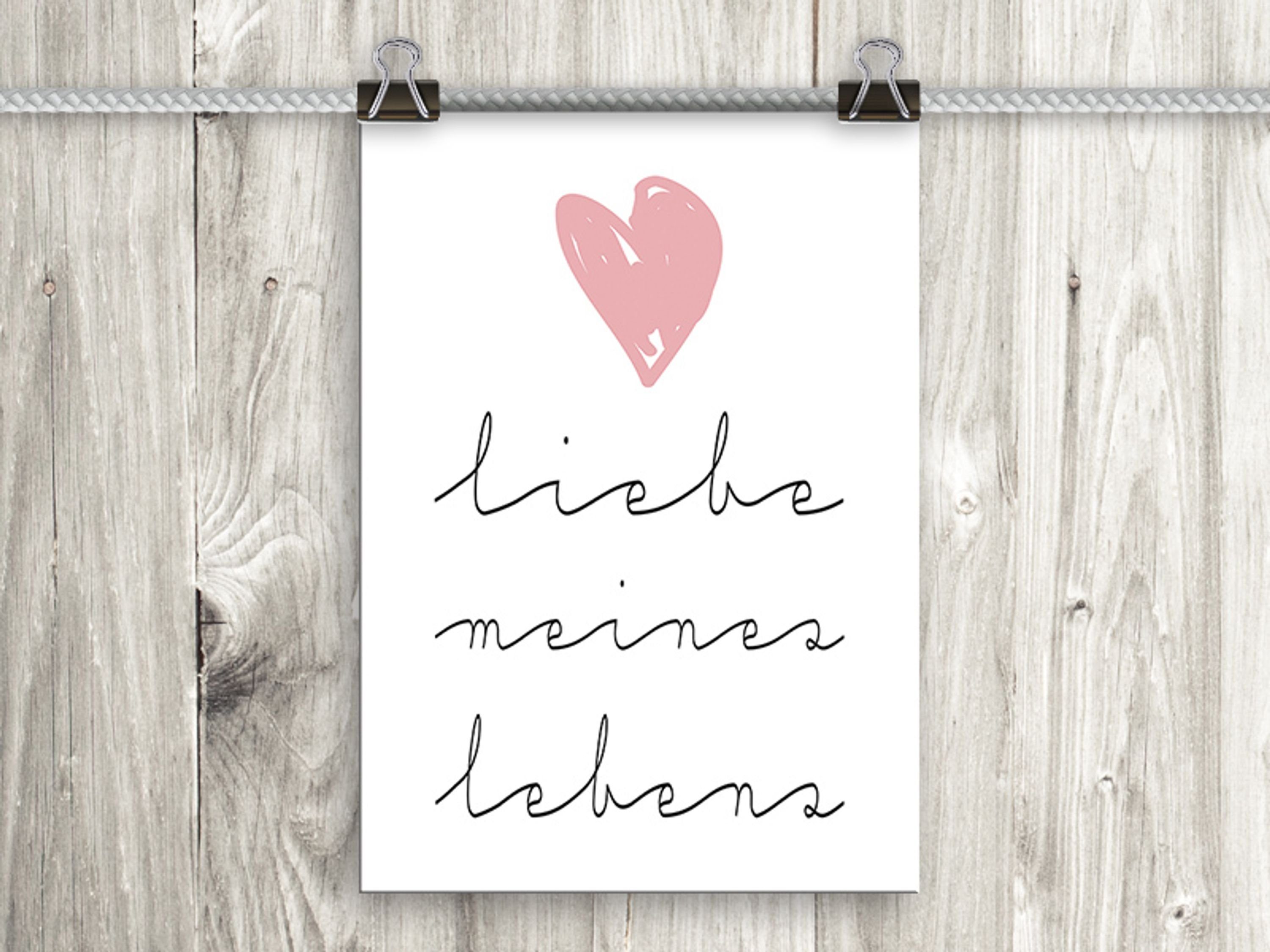 artissimo Poster Poster mit Spruch DinA4 Bild Wandbild Sprüche Liebe Liebeserklärung, romantische Zitate und Sprüche: Liebe