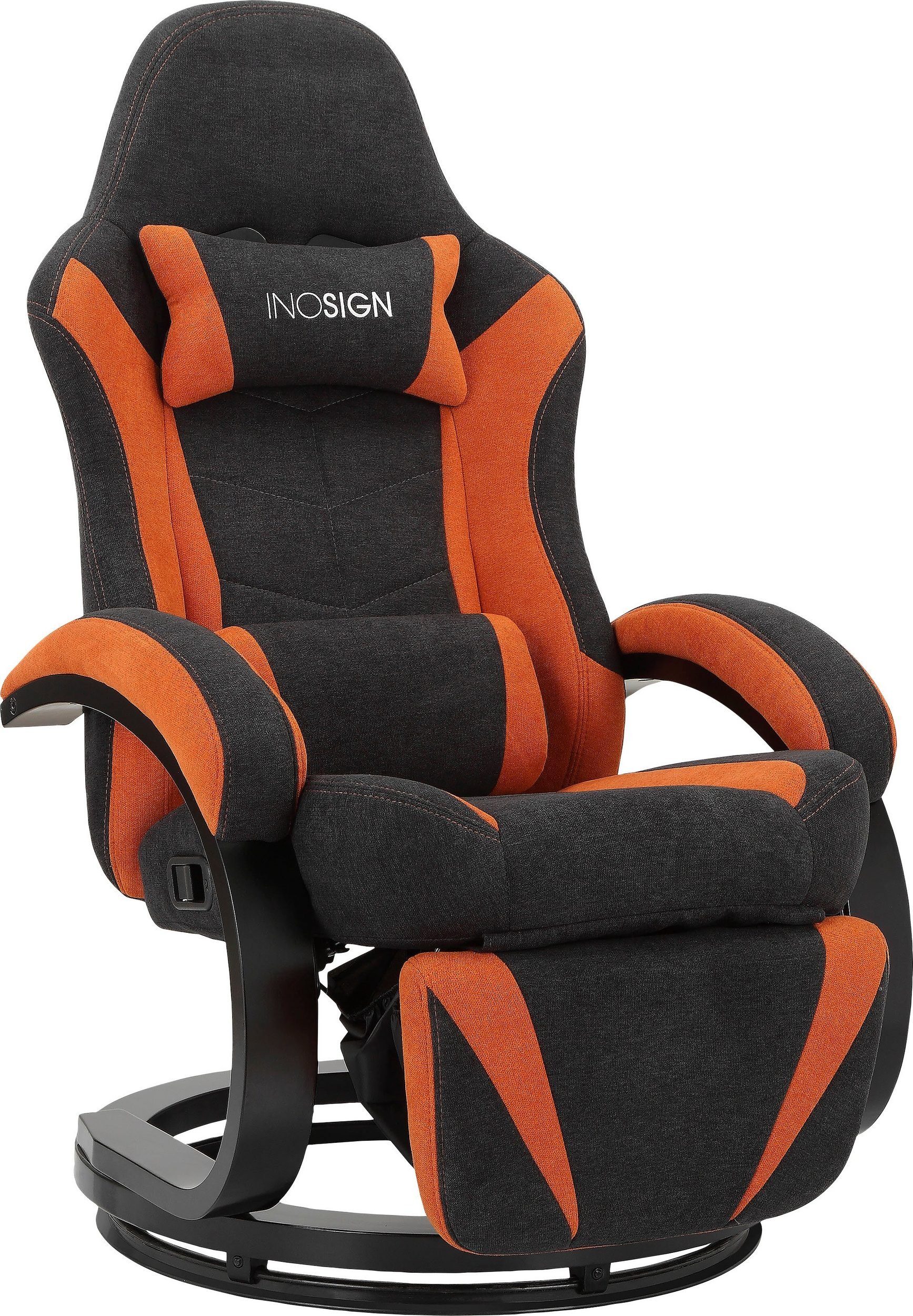 loft24 Gaming-Stuhl Andreas, Relaxsessel, mit Drehfuß und Relaxfunktion, Sitzhöhe 45,5 cm