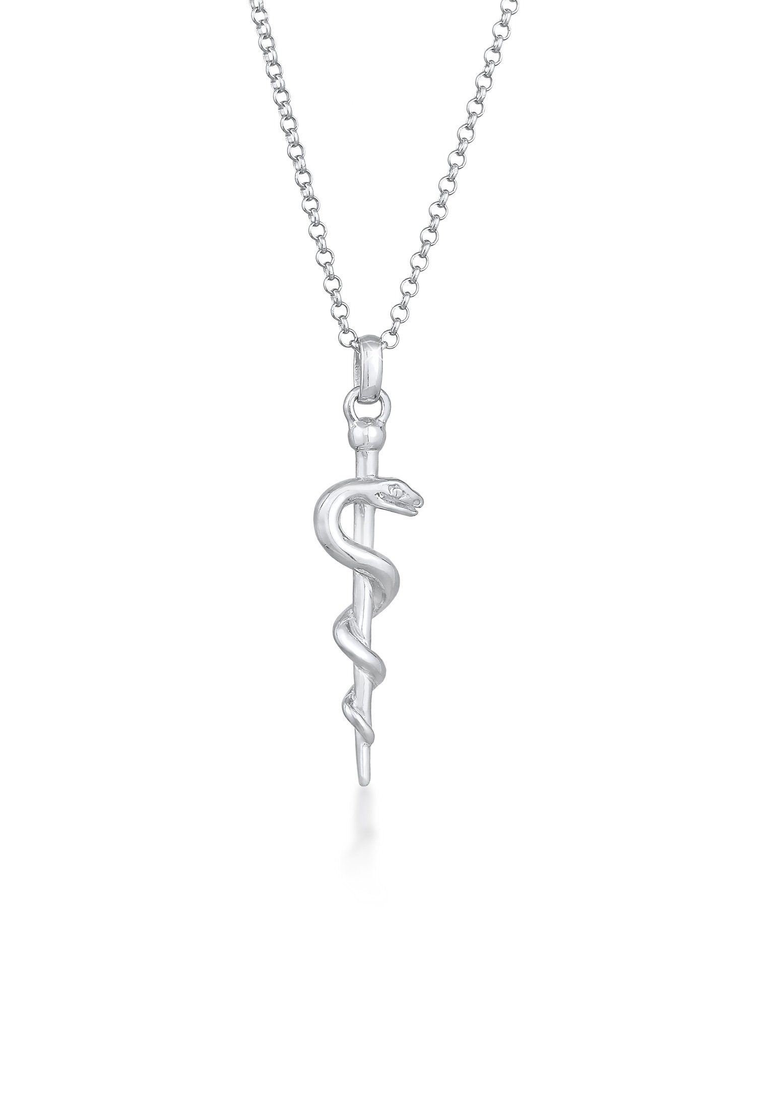 Elli Kette mit Anhänger Schlangenstab Äskulapstab Heilkunde 925er Silber, H günstig online kaufen
