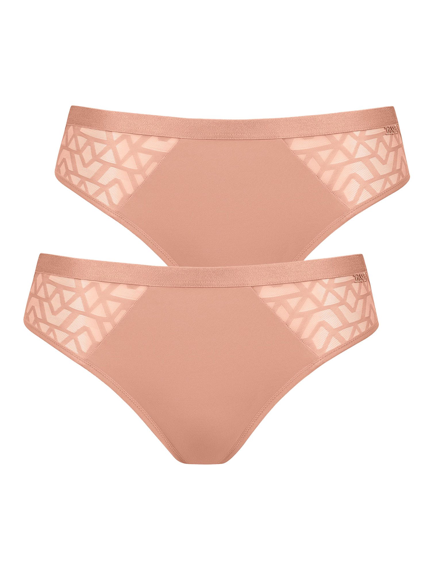 Lisca Bikinislip 2er Pack Slip Opal (Packung, 2-St) verspielter halbtransparenter Tüll, flache Abschlüsse, Komfortbund
