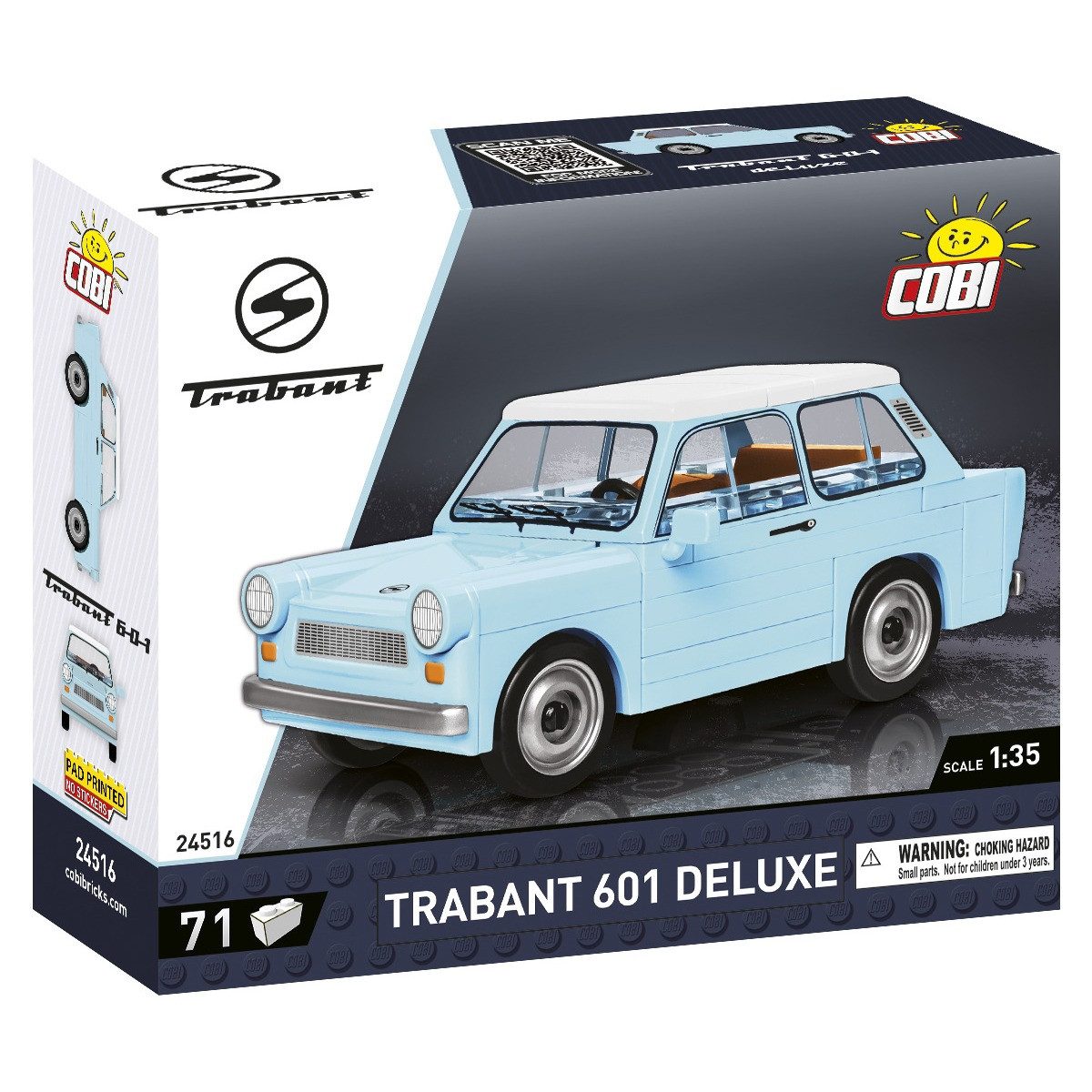 Weihnachtsbaumkugel Bausatz Trabant 601 Deluxe hellblau 1:35