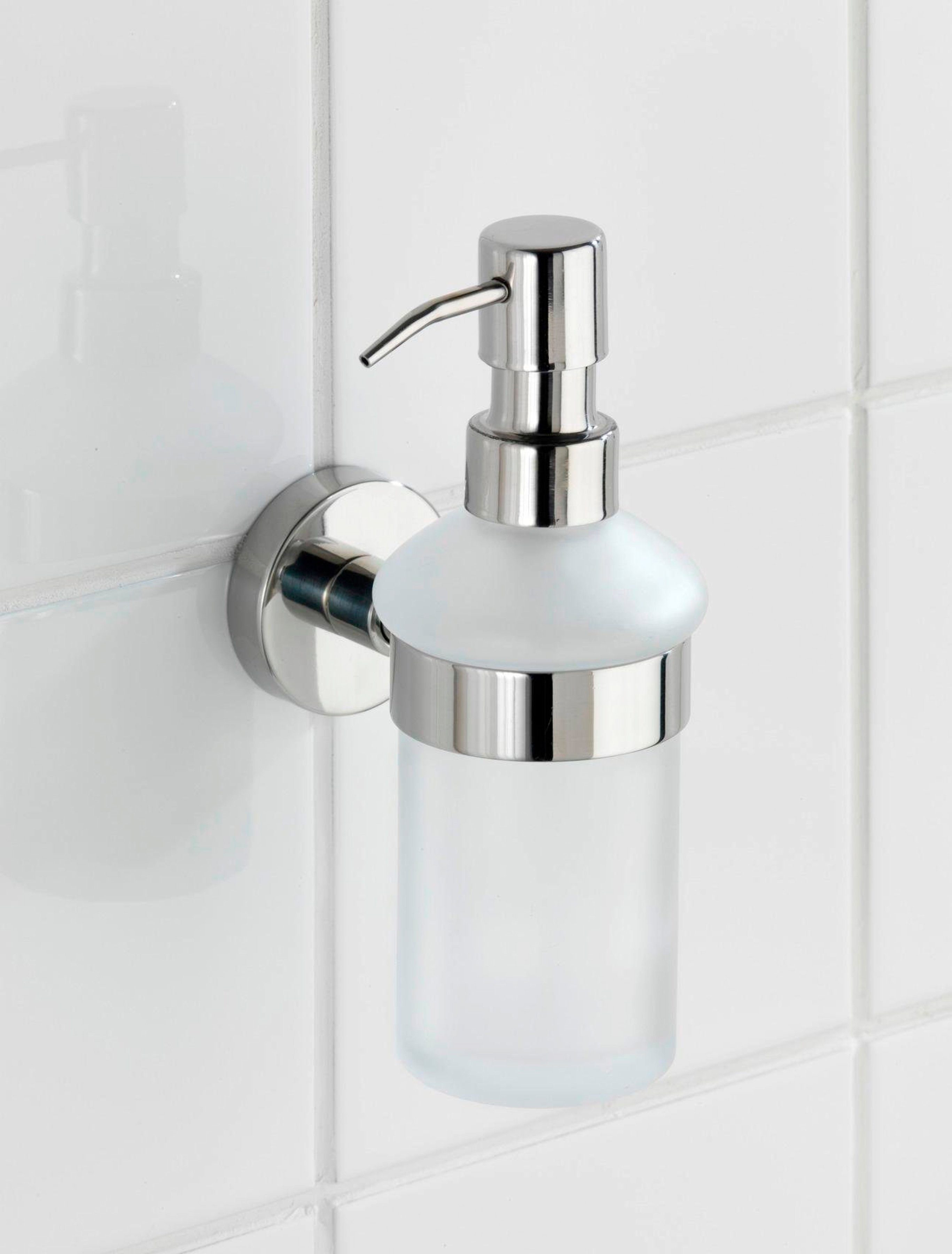 WENKO Seifenspender Bosio Shine, Edelstahl rostfrei, ca. 200 ml Füllmenge günstig online kaufen