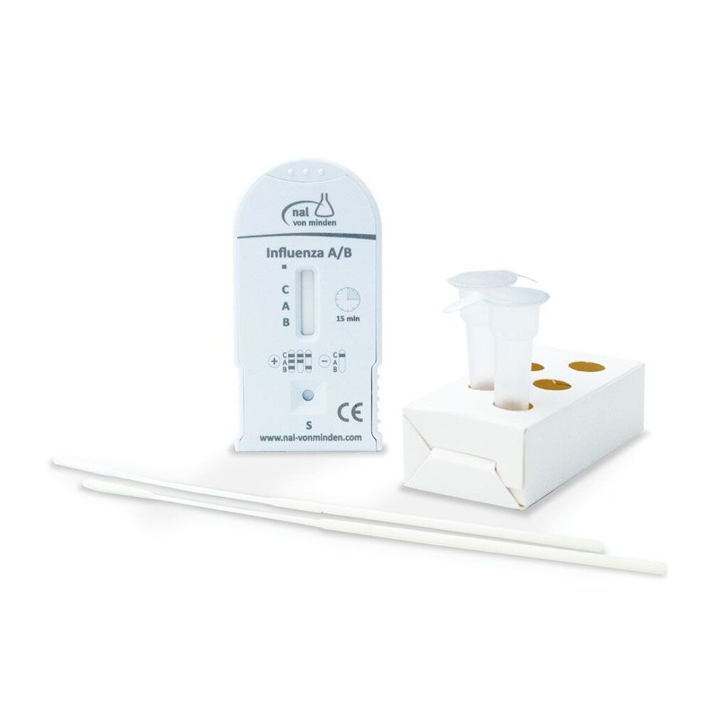 nal von minden GmbH Influenza-Schnelltest NADAL Influenza A/B Test (10 Kassetten), Spar-Set, 10-tlg., Hoher Komfort dank einfacher Anwendung, Schneller Nachweis von Influenza A & B