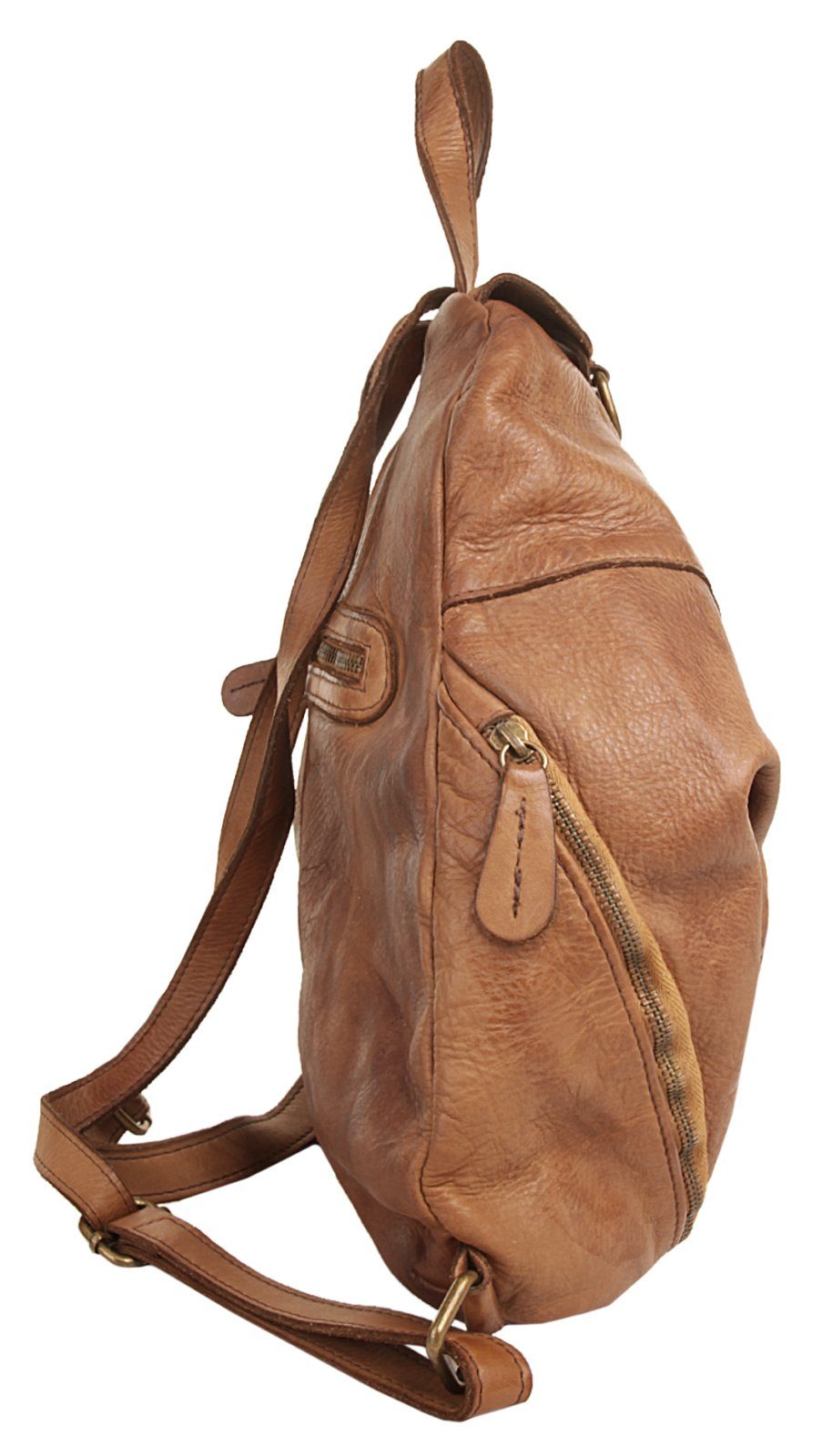 Samantha Look Cityrucksack SAMANTHA LOOK Damen echt Leder, Made in Italy, echt Leder, Made in Italy – Bild 5 von 5