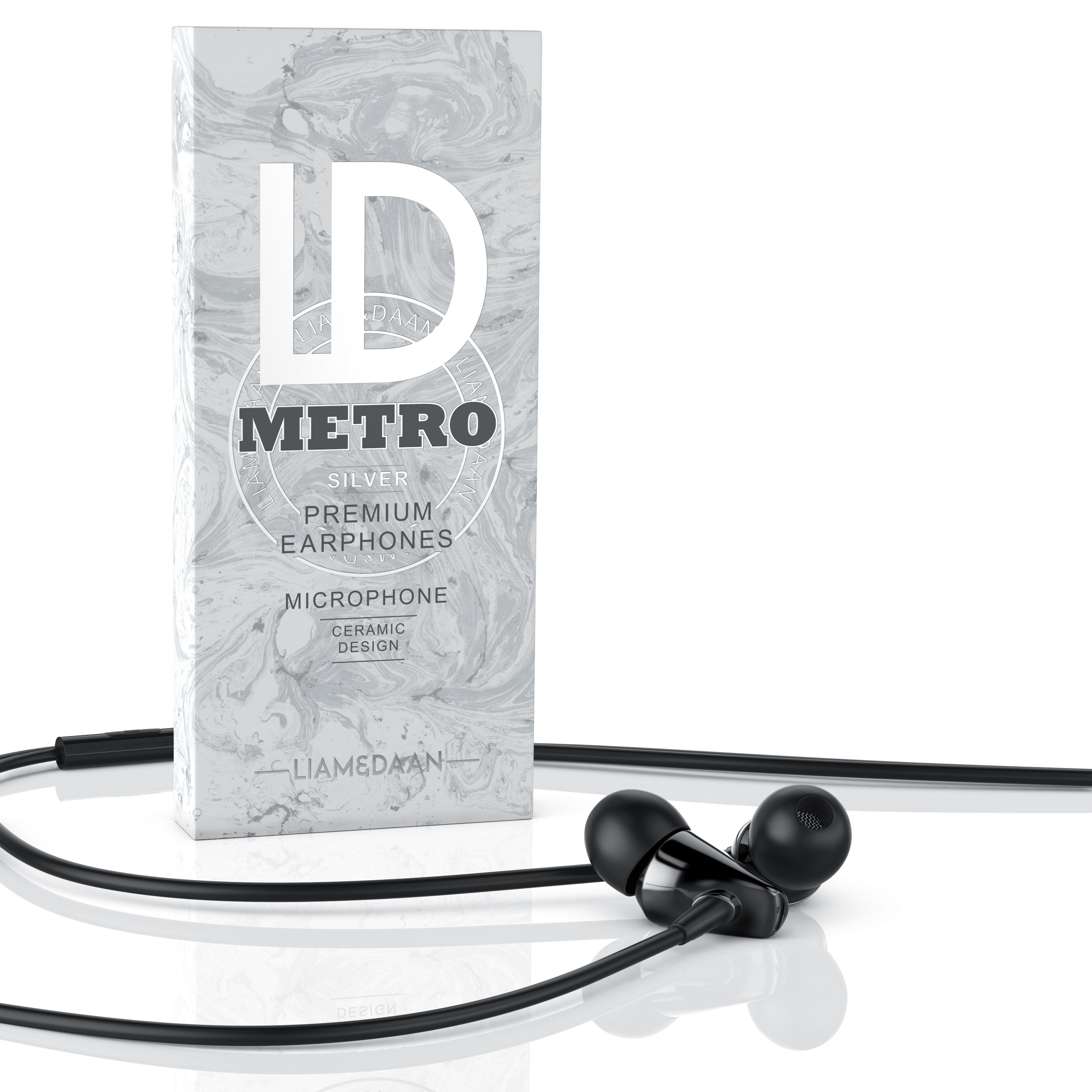 Kabel, Aramid LIAM&DAAN 8mm Mikrofon, (InEar mit Treiber, Ohrhörer Knickschutz) In-Ear-Kopfhörer